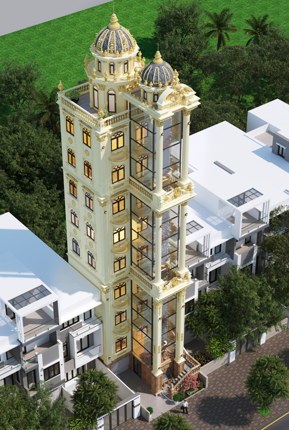 neoclassical castle revit model 3D model Revit 2020 Low-poly 3D model_3