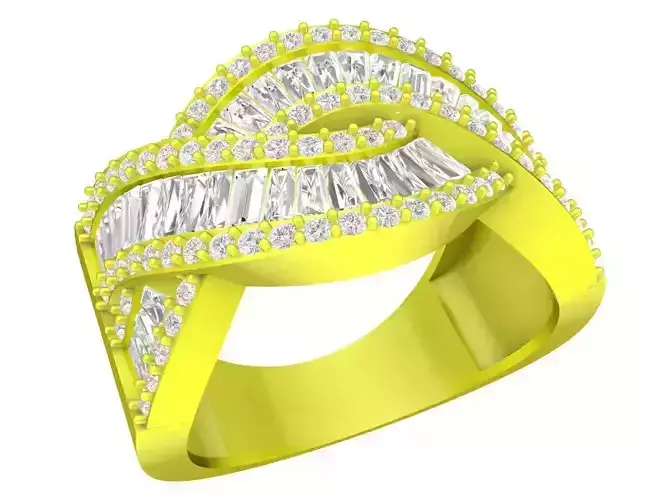 6980 Luxury Korean Diamond Baguette Women Ring