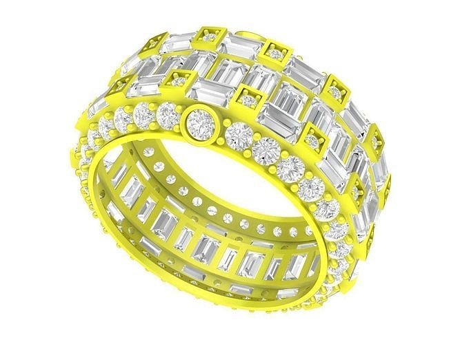 6983 Fashion Korean Diamond Men Ring  3D print model