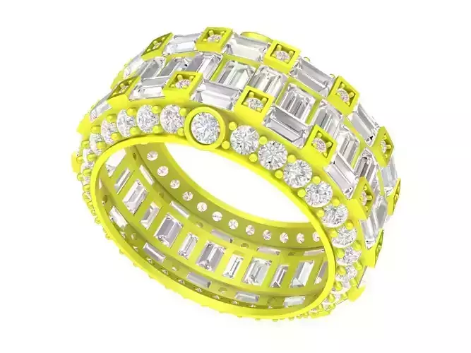 6983 Fashion Korean Diamond Men Ring  3D print model
