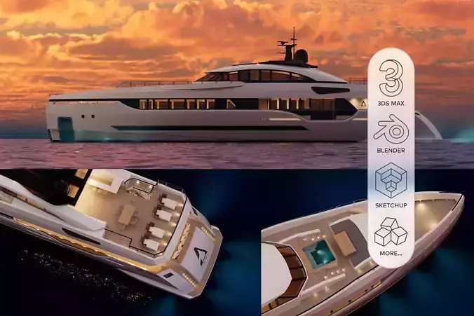 40M Superyacht 3D model