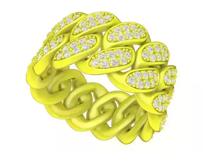 6988 luxury Cuban Diamond Ring