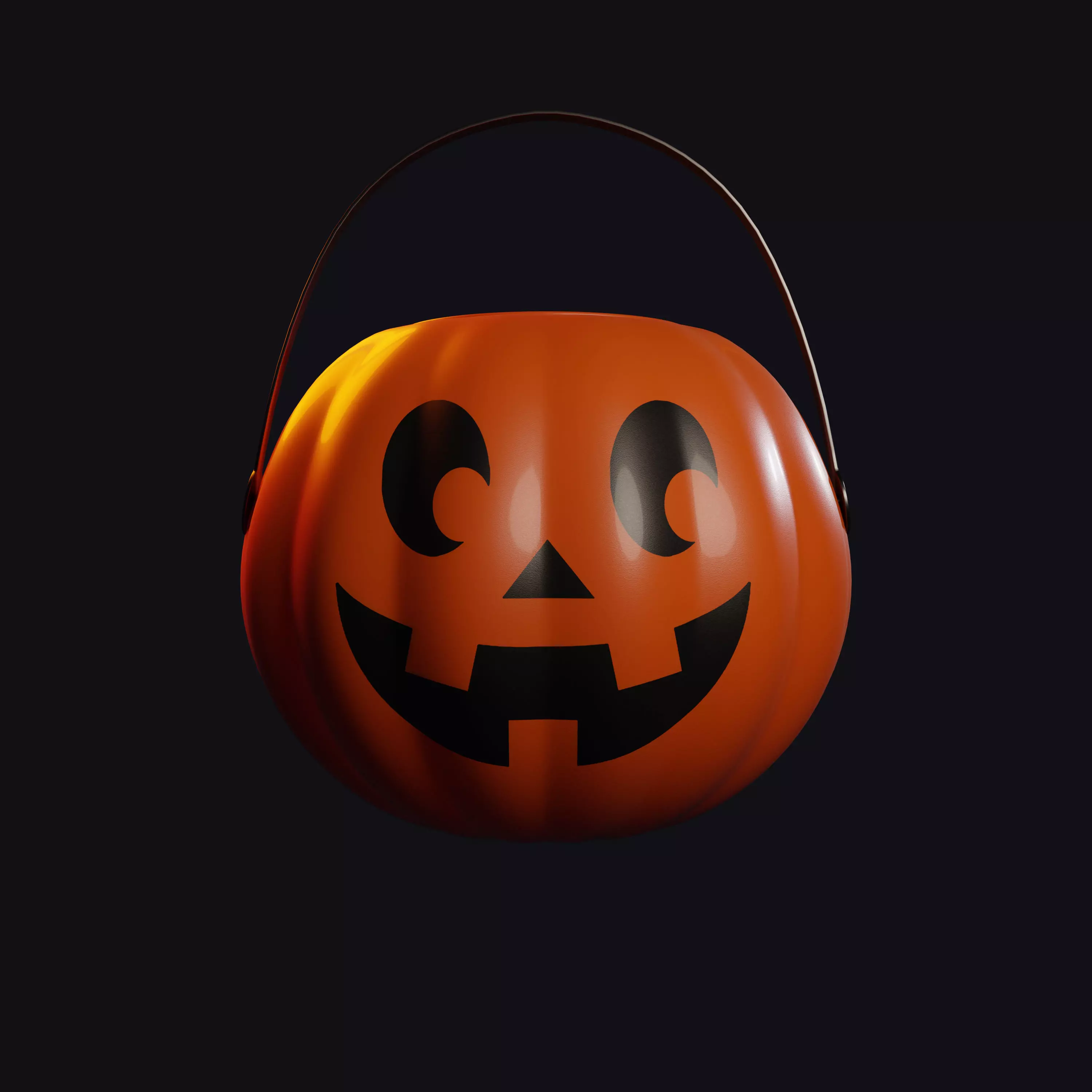Jack O Lantern Trick Or Treat Bucket 3D model_0