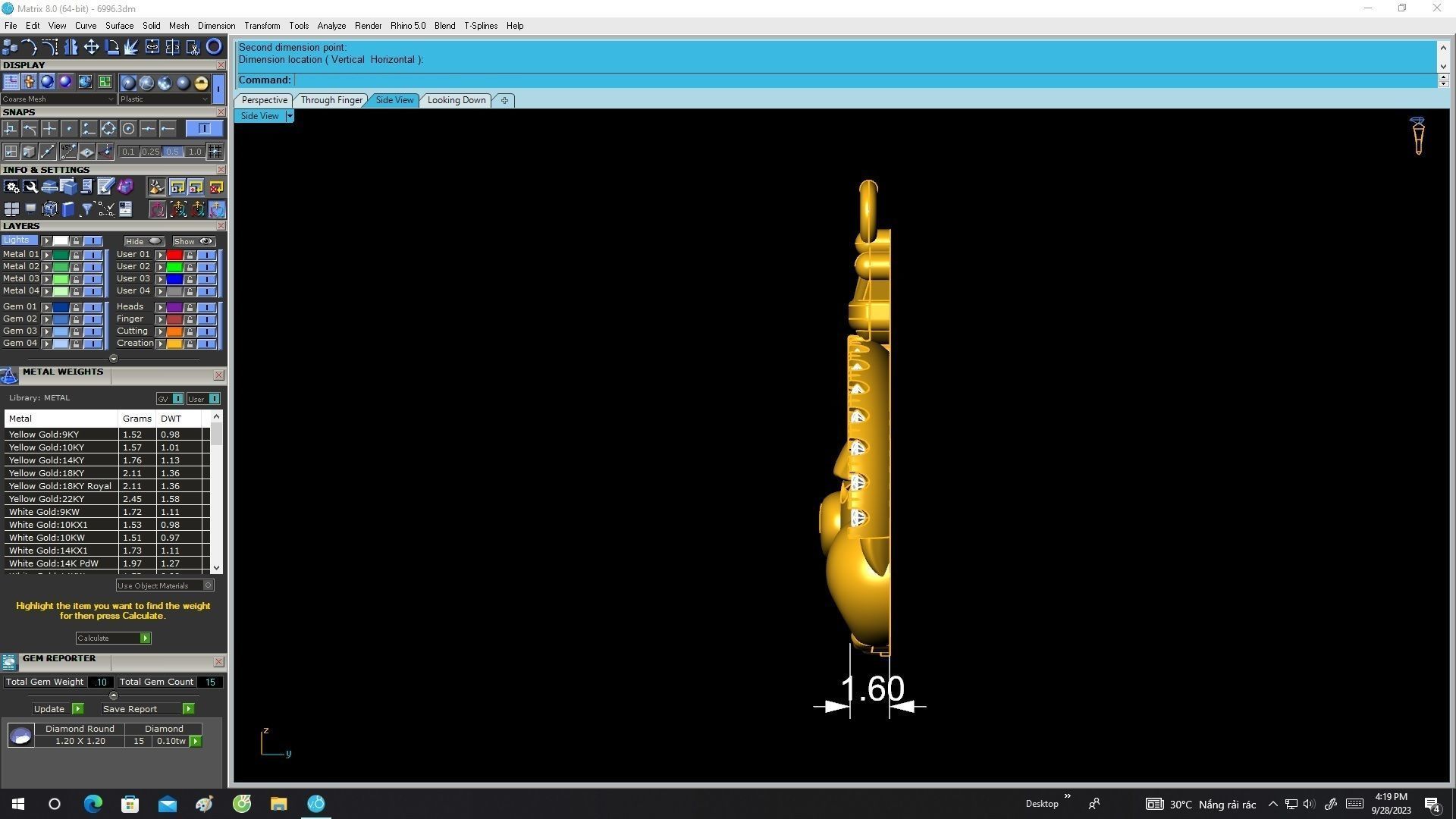 6996 Diamond Kute Pig Sleeping Pendant 3D print model_8