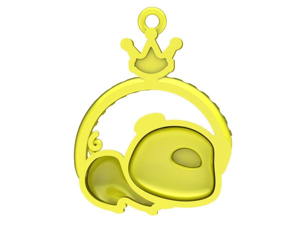 6996 Diamond Kute Pig Sleeping Pendant 3D print model_3