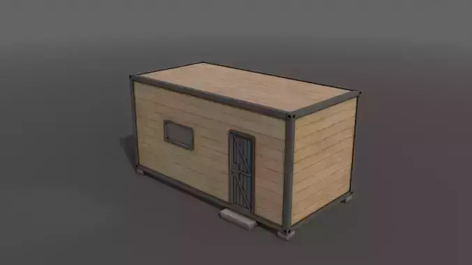 PBR Container House AC 20ft V4 Low-poly 3D model