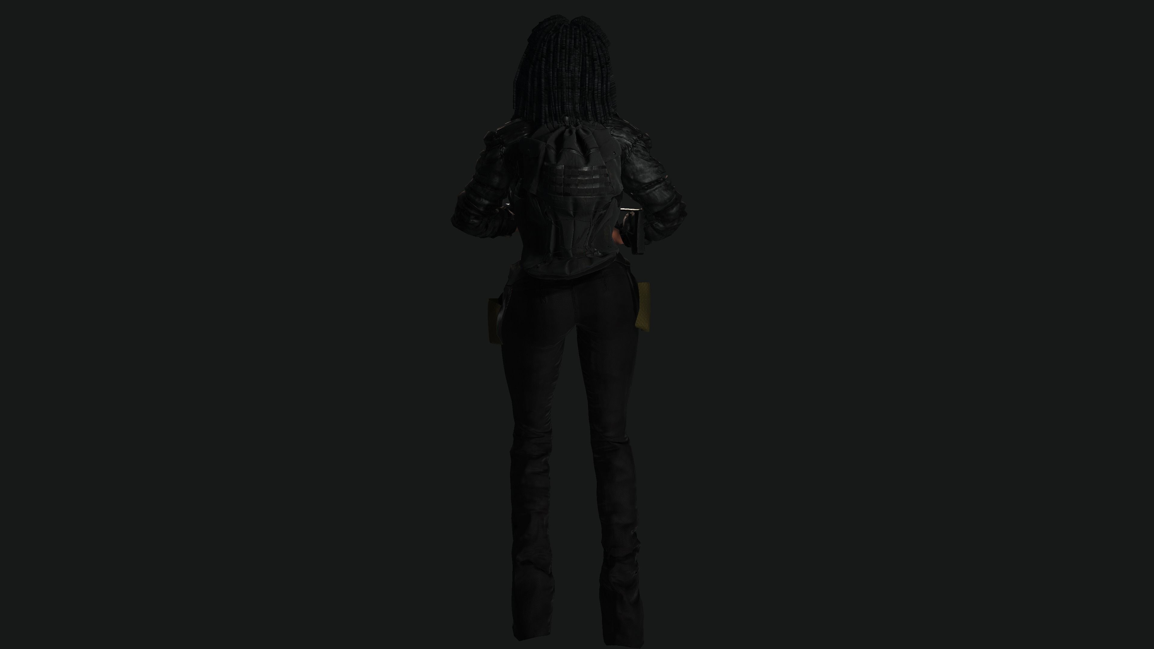 AAA 3D MODEL REALISTIC CHARACTER-FEMALE GUN SHOOTER STREET STYLE Low-poly 3D model_9