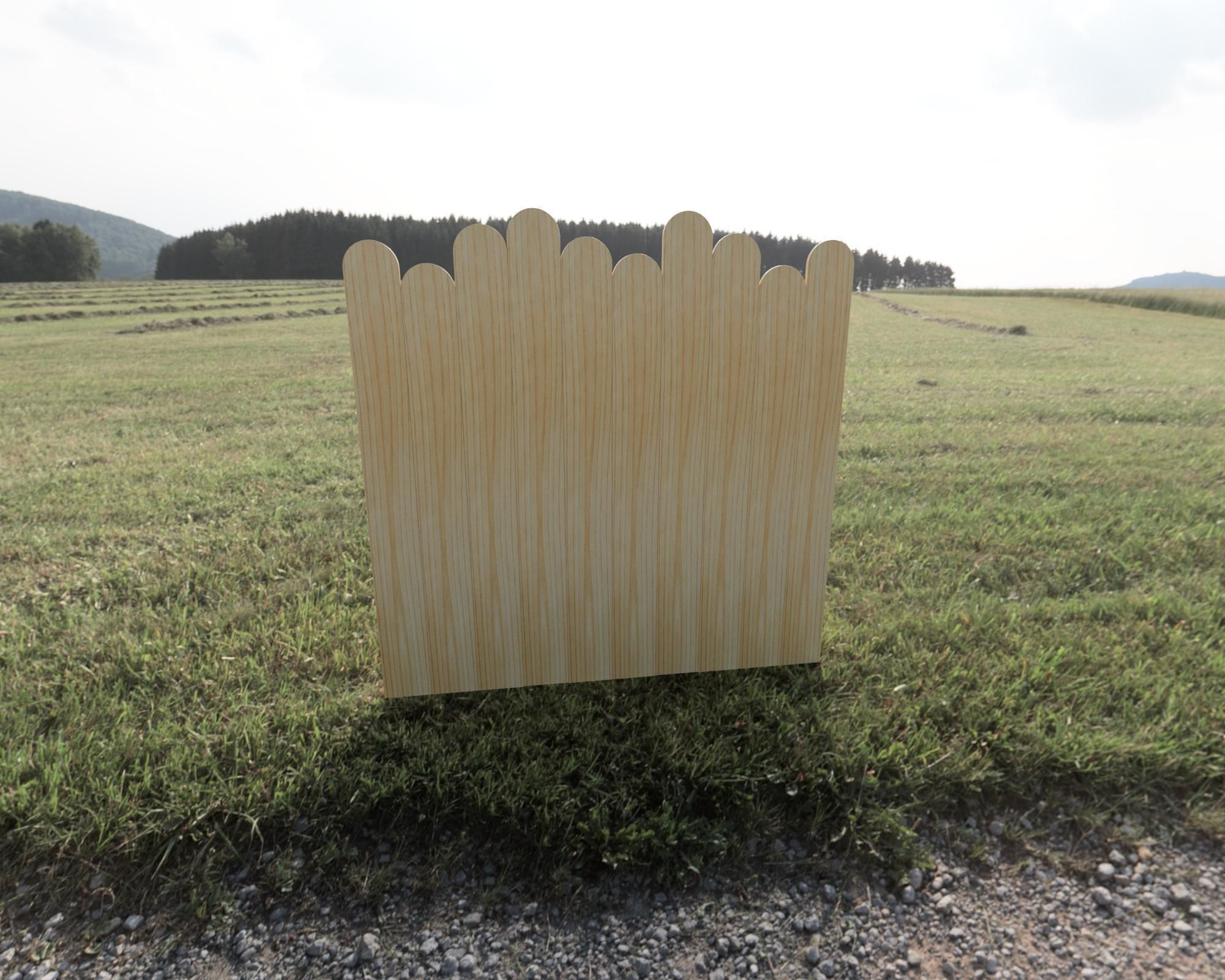 Wooden fence 3D model_7
