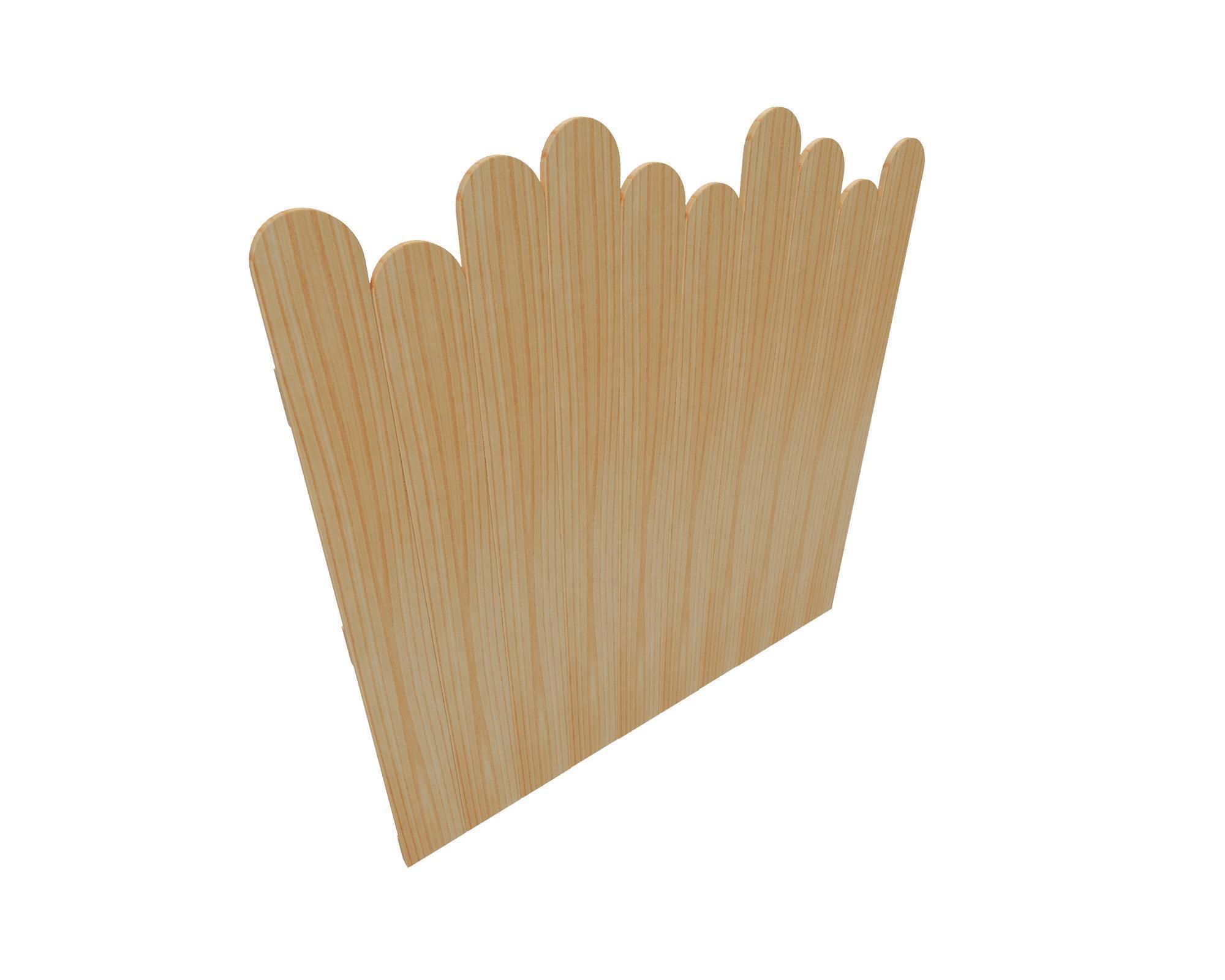 Wooden fence 3D model_1