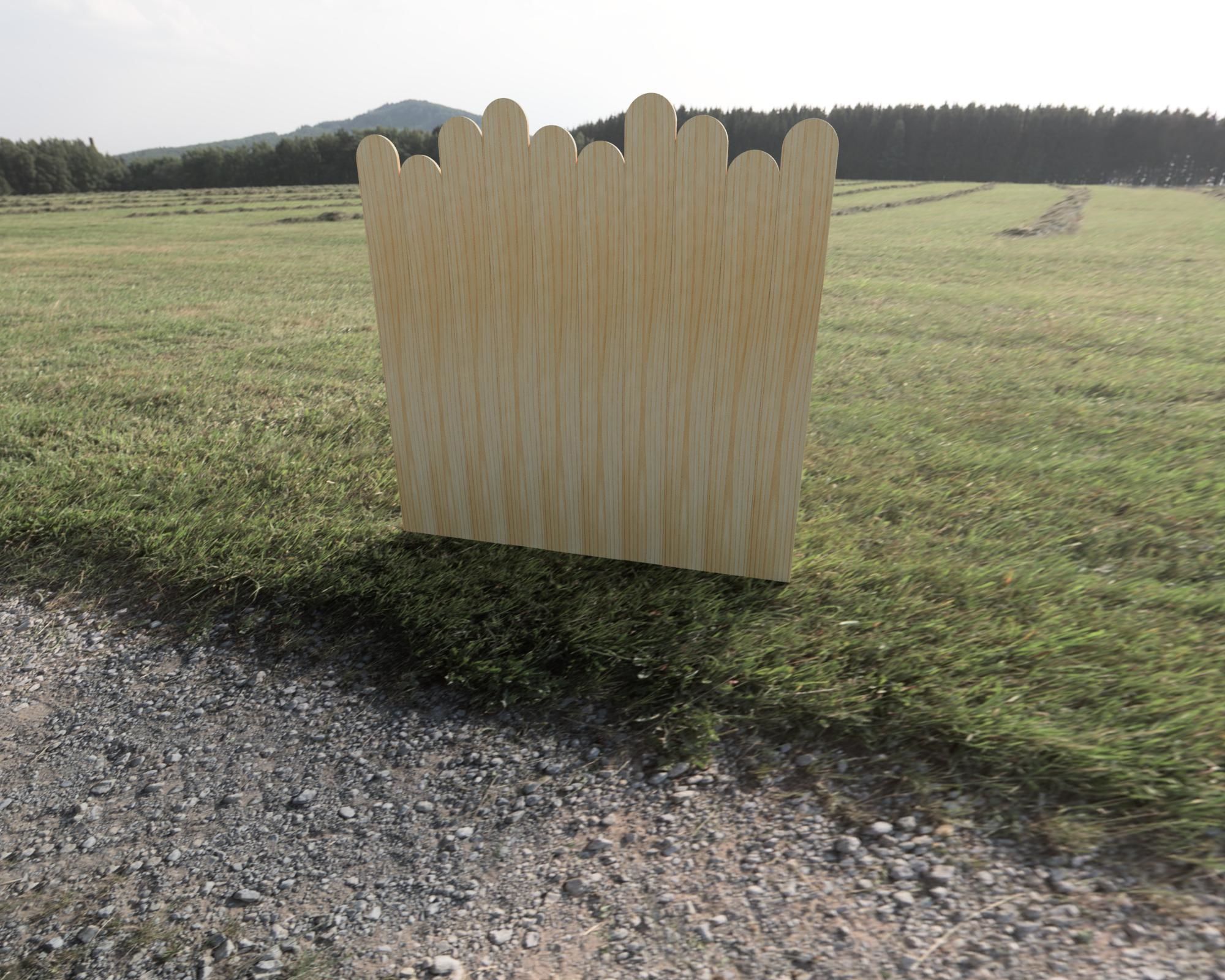 Wooden fence 3D model_6