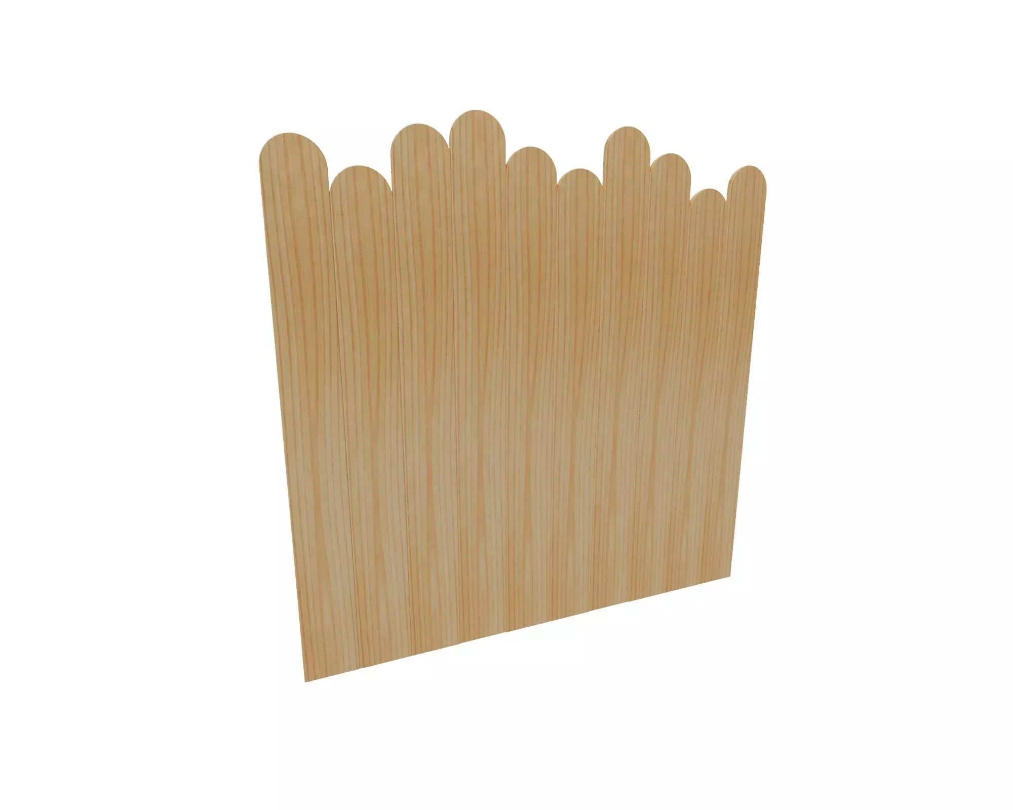 Wooden fence 3D model_0