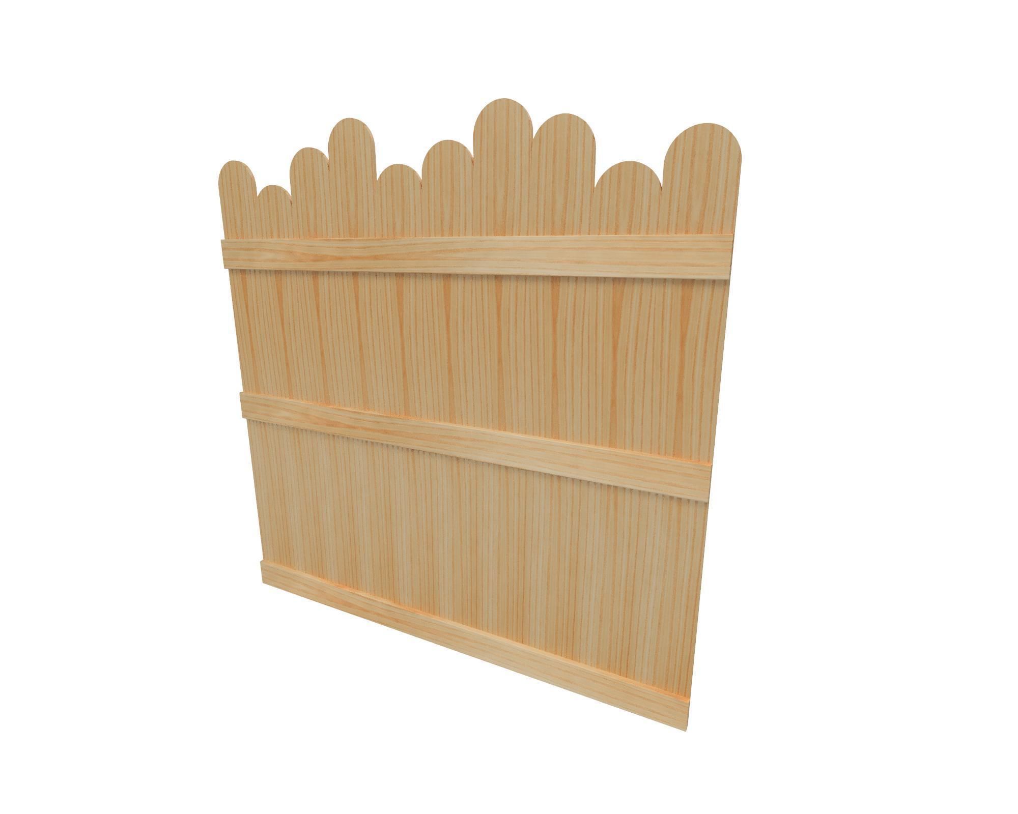 Wooden fence 3D model_5