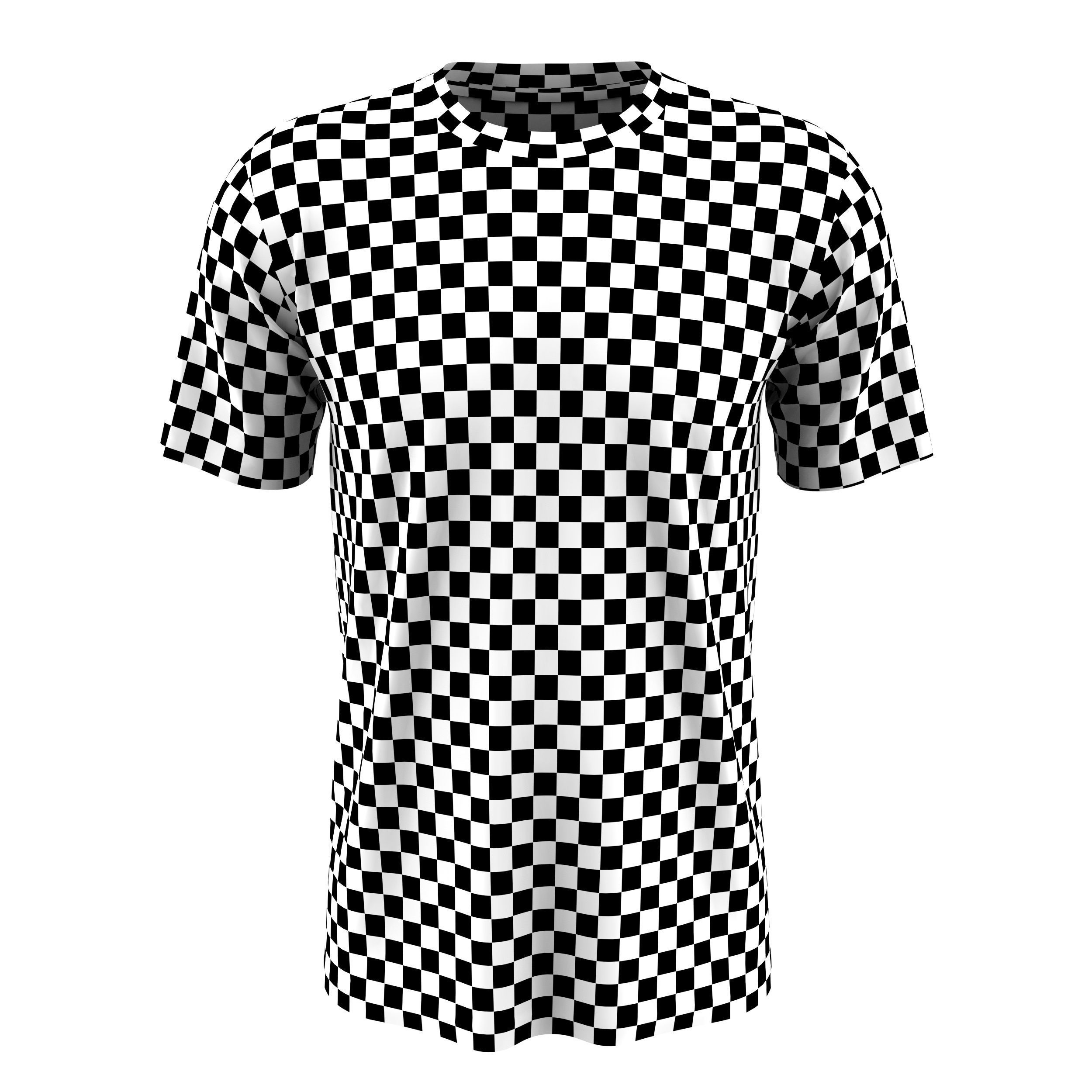 Men Tie-Dye Tee Low-poly 3D model_7