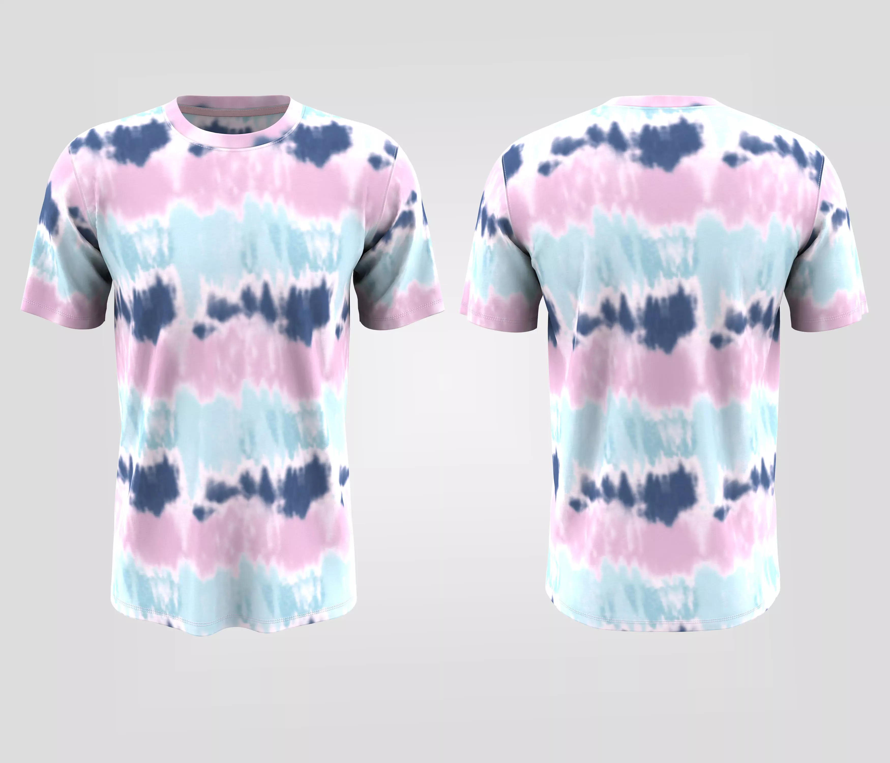 Men Tie-Dye Tee Low-poly 3D model_0