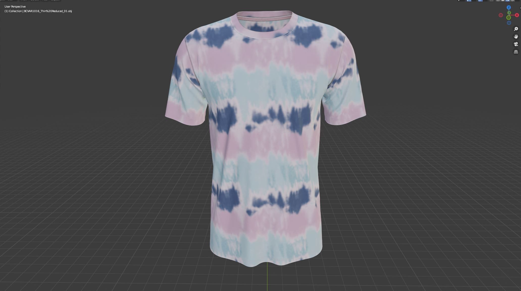 Men Tie-Dye Tee Low-poly 3D model_5
