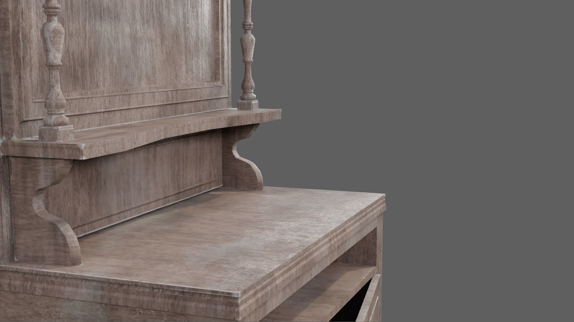 Old furniture realistic low poly - 1 Low-poly 3D model_5