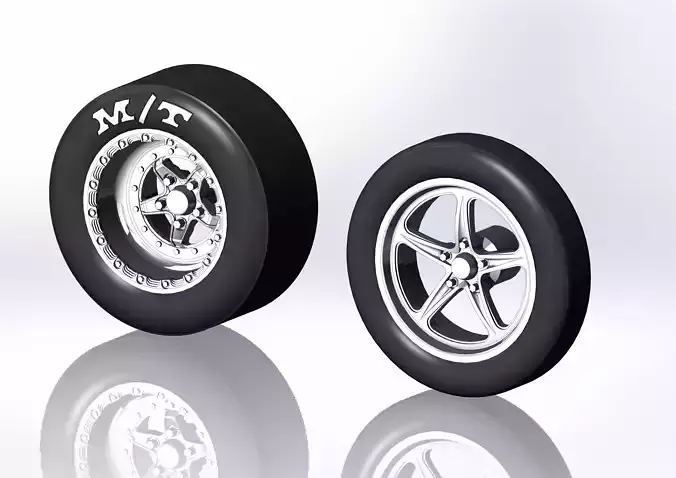 Wheels Keizer Verbrand for scale model of dragster