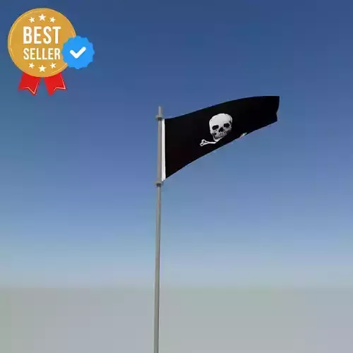 Danger flag  Low-poly 3D model