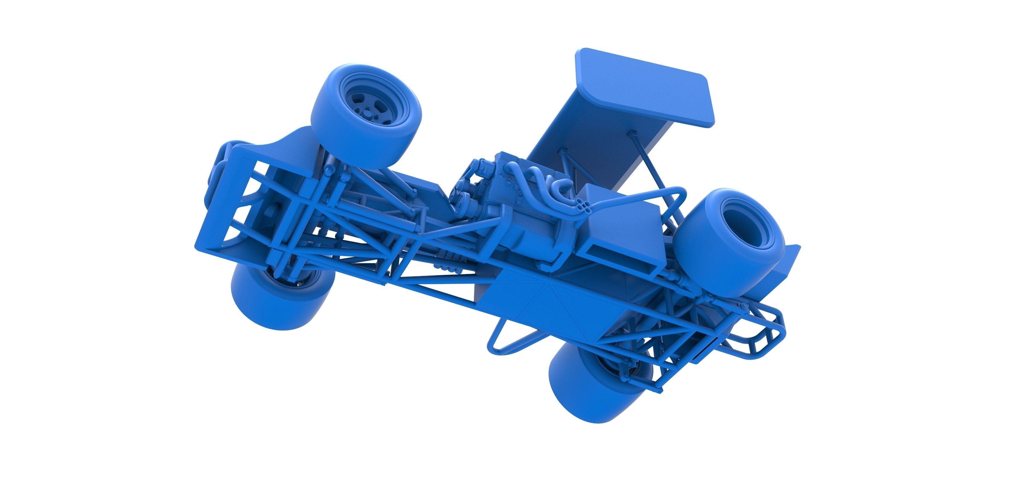 Supermodified front engine Winged race car Scale 1 to 25 3D print model_28