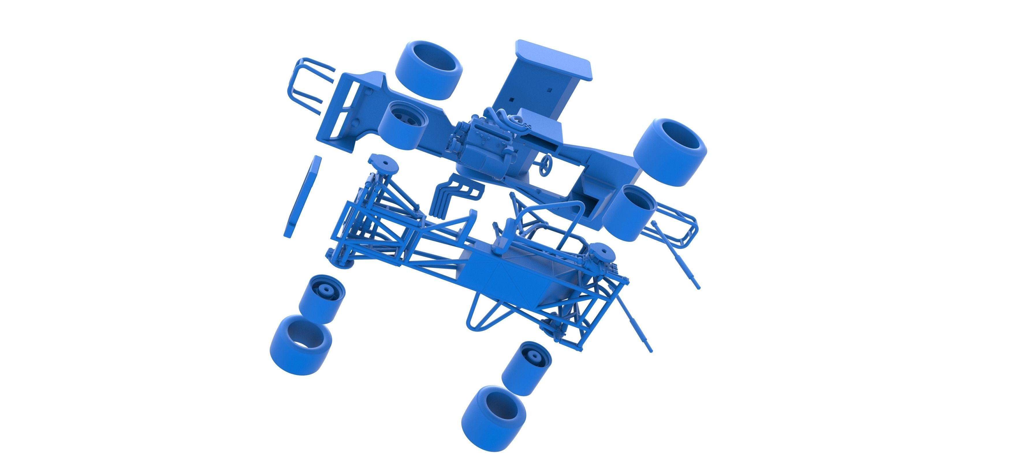 Supermodified front engine Winged race car Scale 1 to 25 3D print model_53