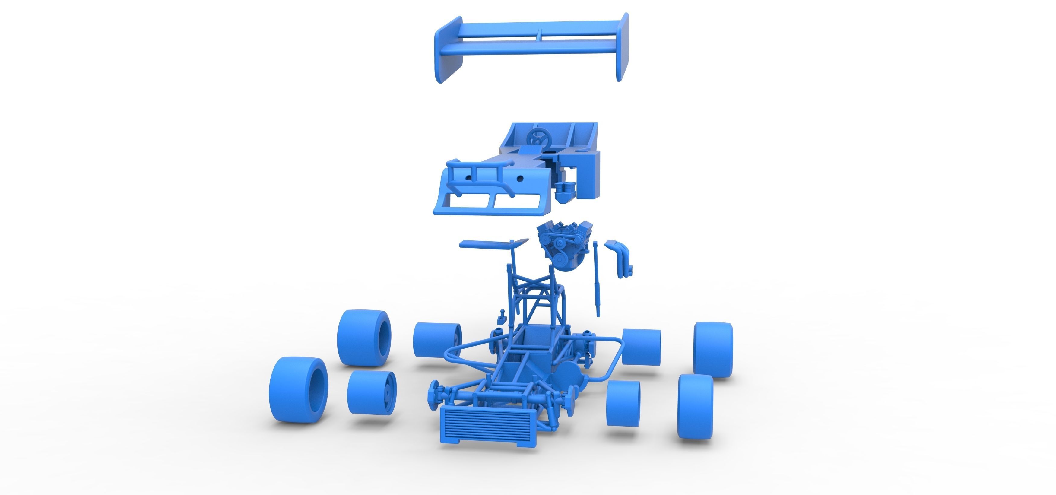 Supermodified front engine Winged race car Scale 1 to 25 3D print model_54