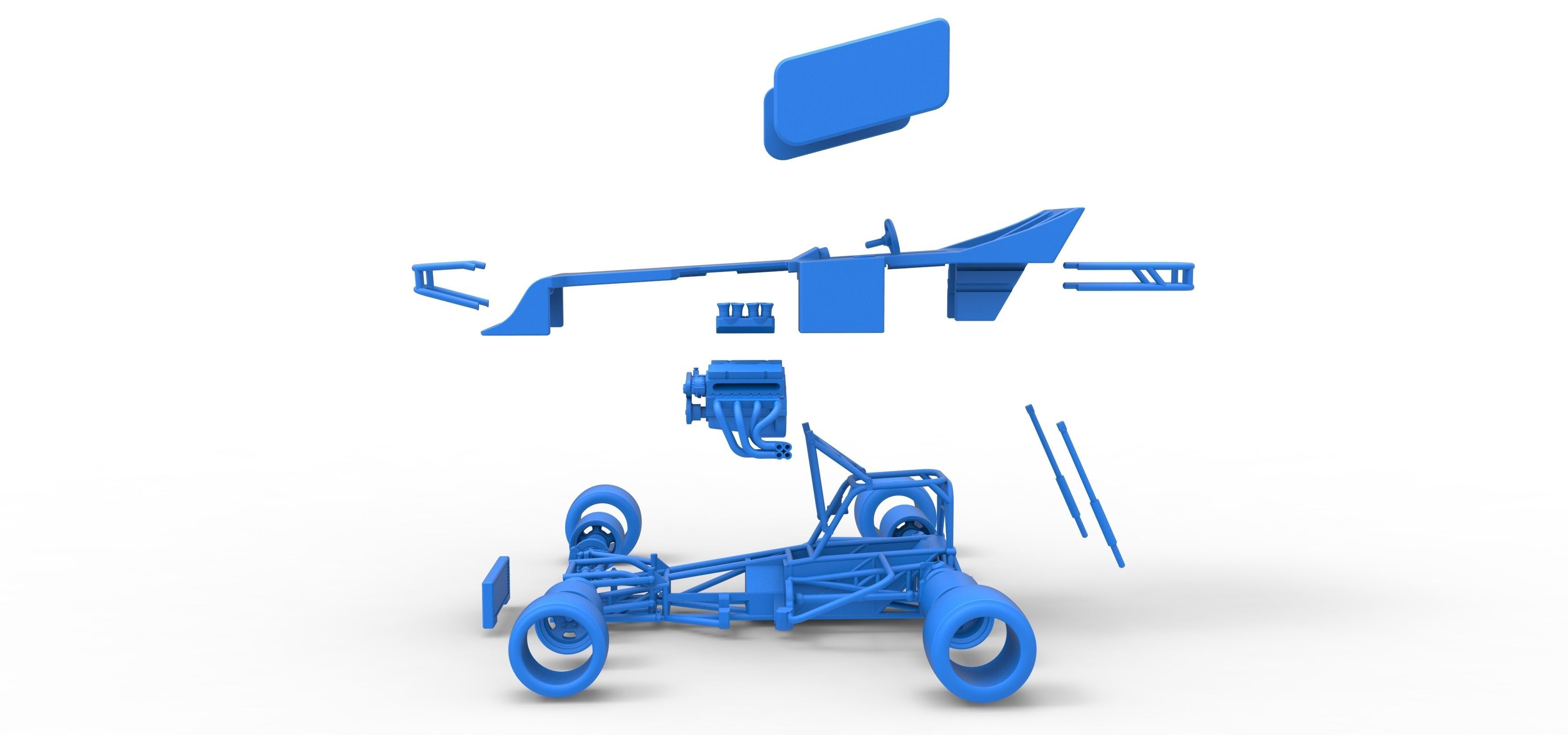 Supermodified front engine Winged race car Scale 1 to 25 3D print model_55