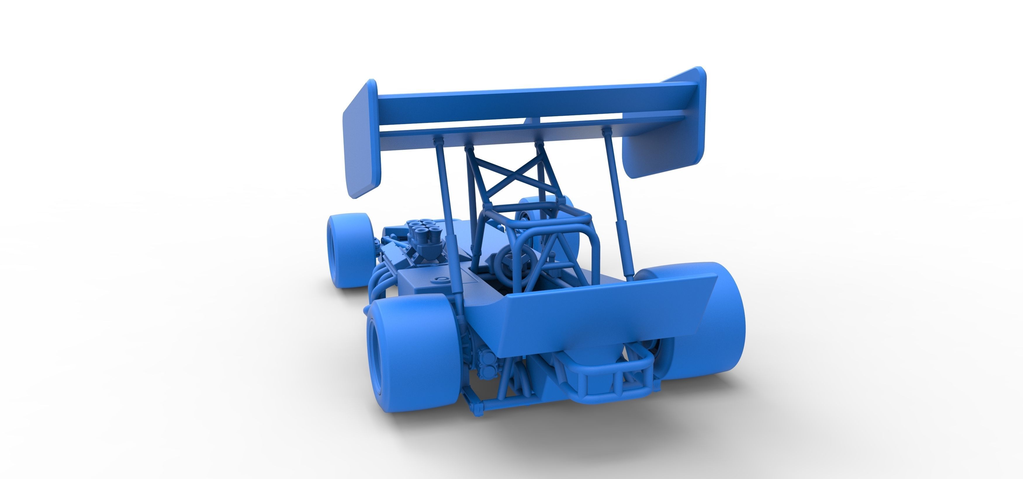 Supermodified front engine Winged race car Scale 1 to 25 3D print model_39
