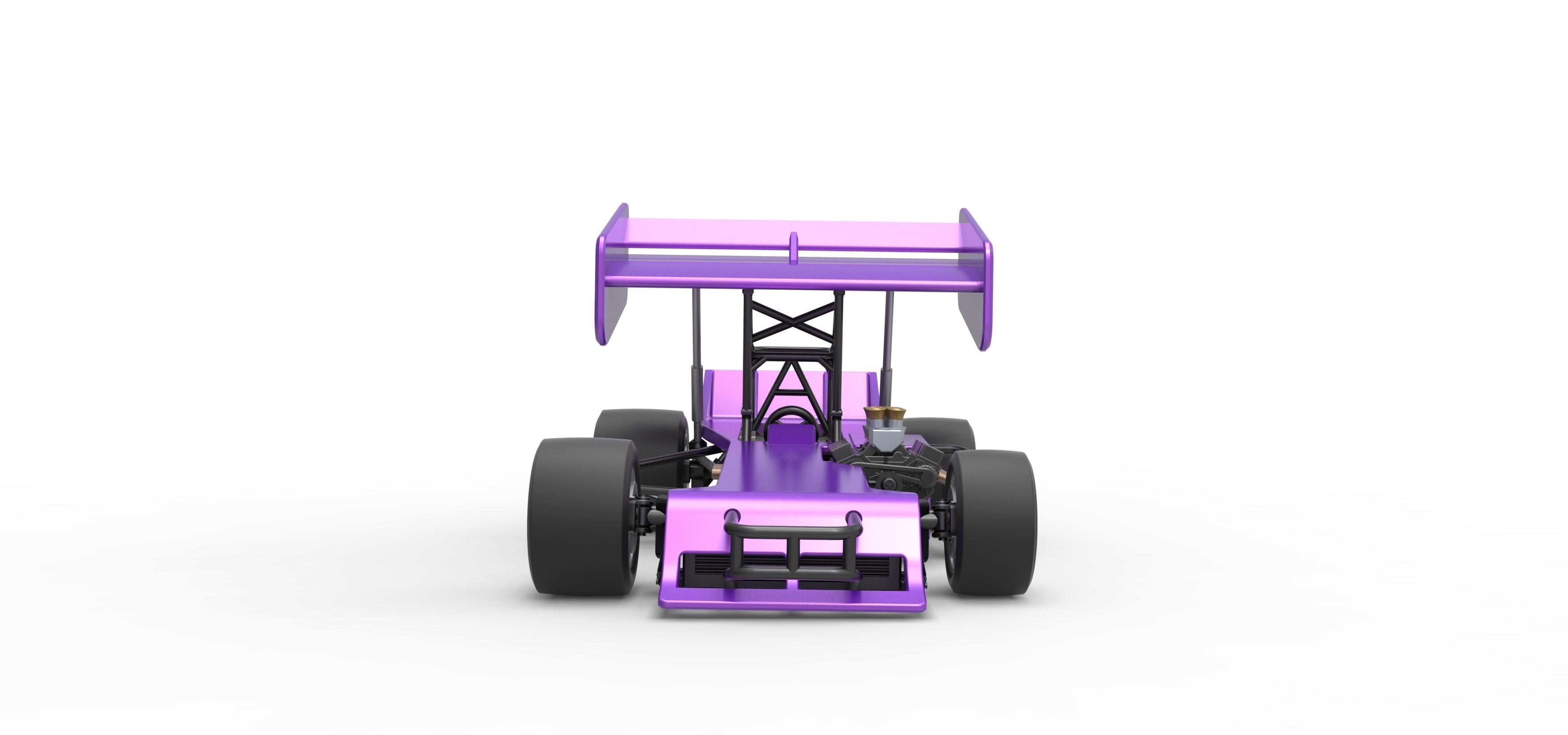 Supermodified front engine Winged race car Scale 1 to 25 3D print model_7