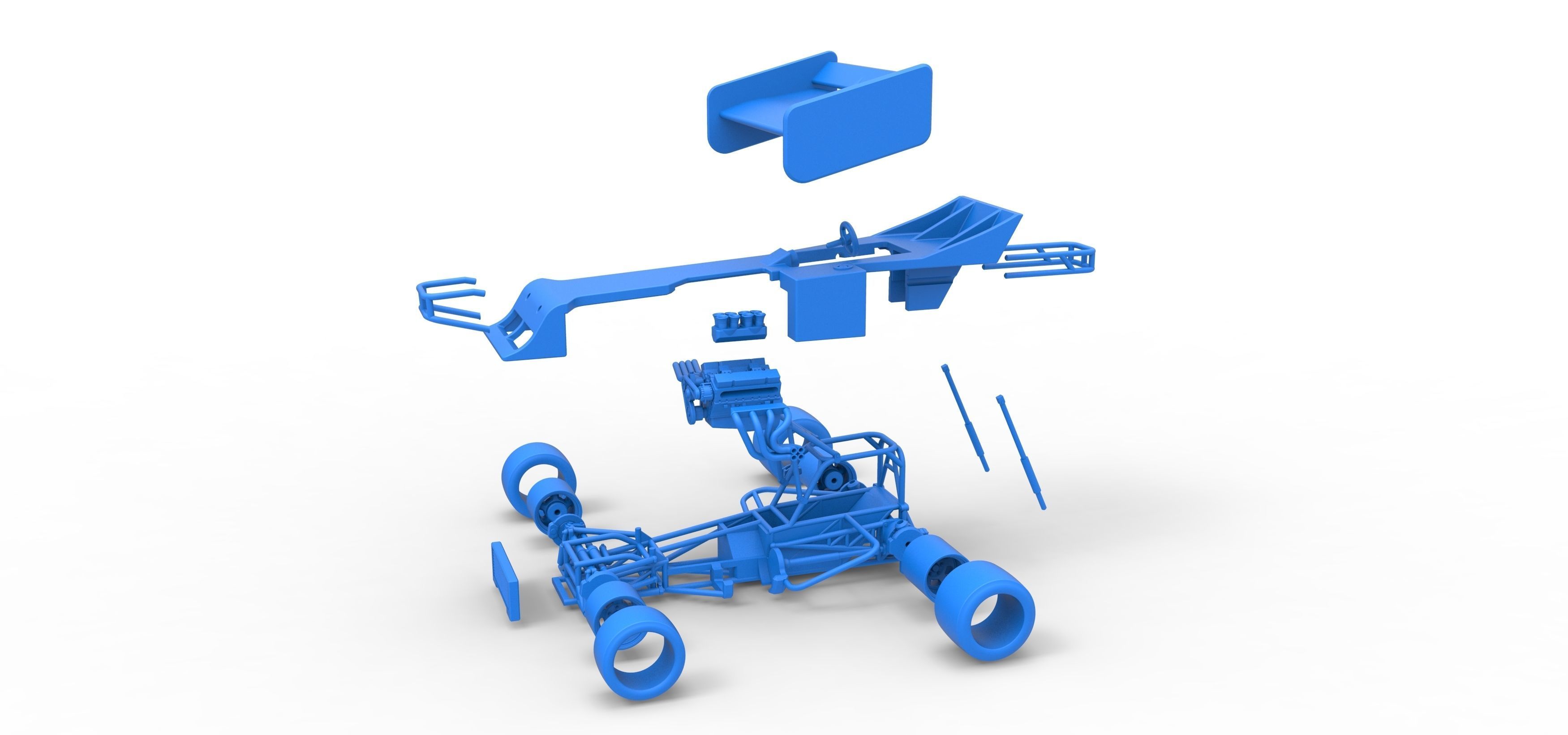 Supermodified front engine Winged race car Scale 1 to 25 3D print model_51