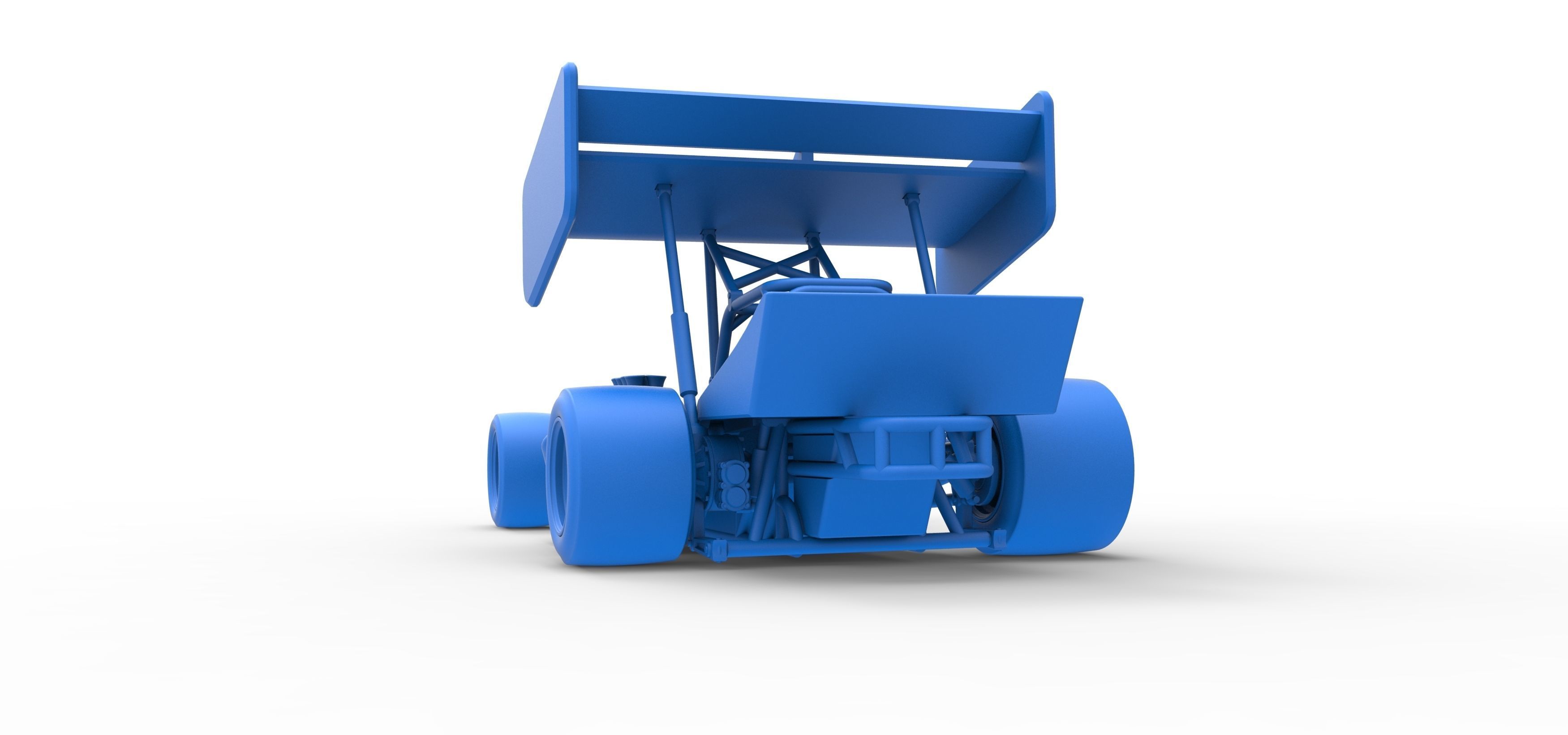 Supermodified front engine Winged race car Scale 1 to 25 3D print model_40