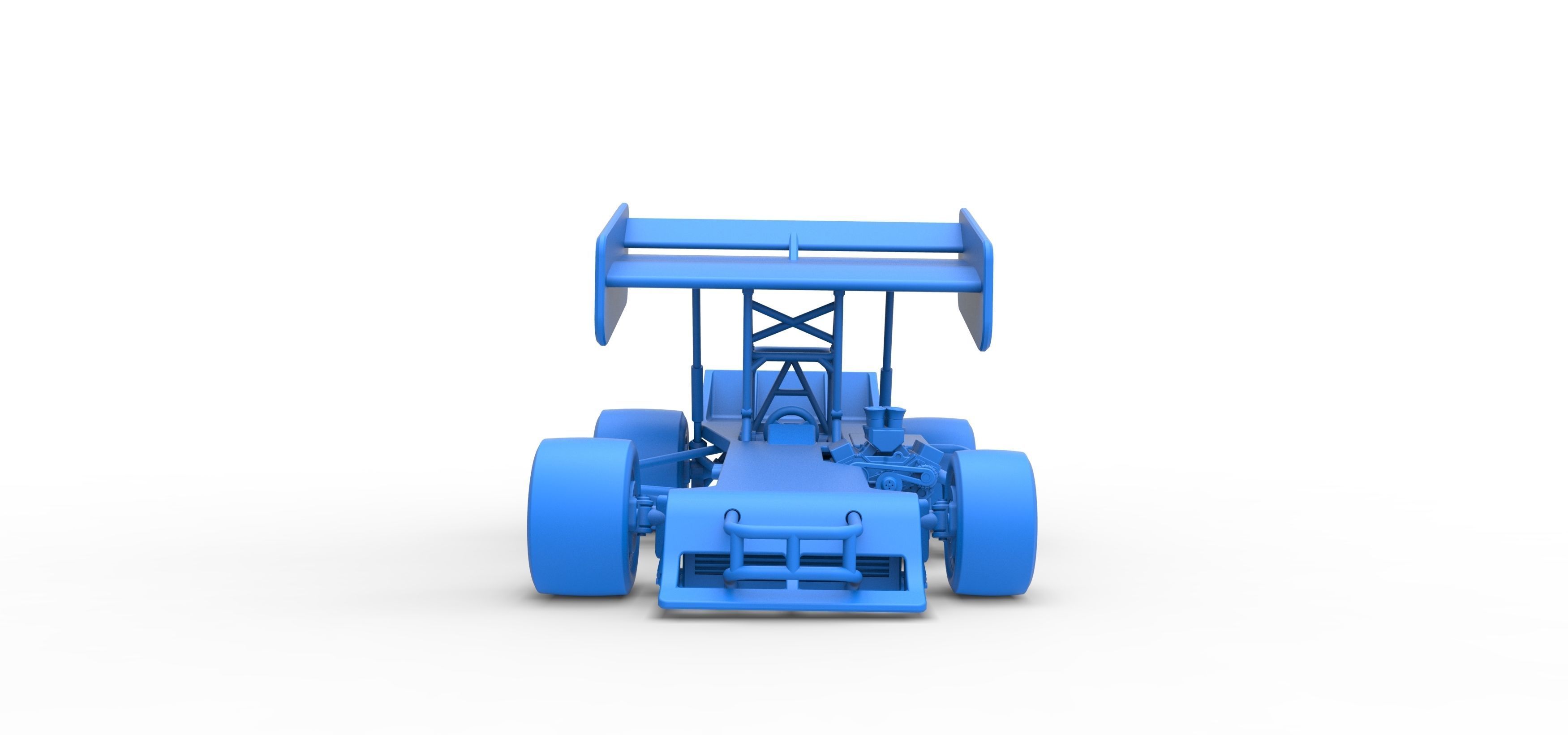 Supermodified front engine Winged race car Scale 1 to 25 3D print model_32