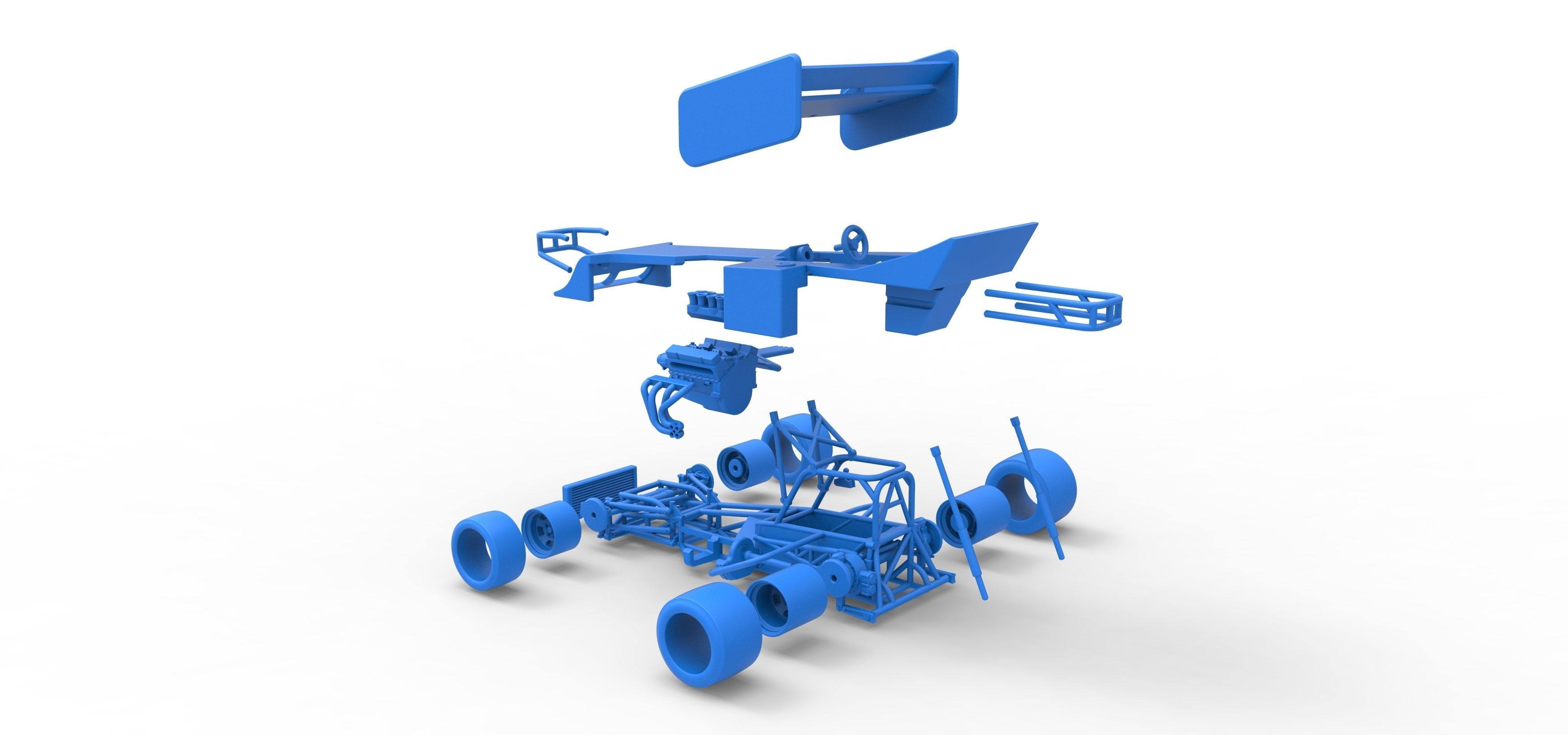 Supermodified front engine Winged race car Scale 1 to 25 3D print model_57