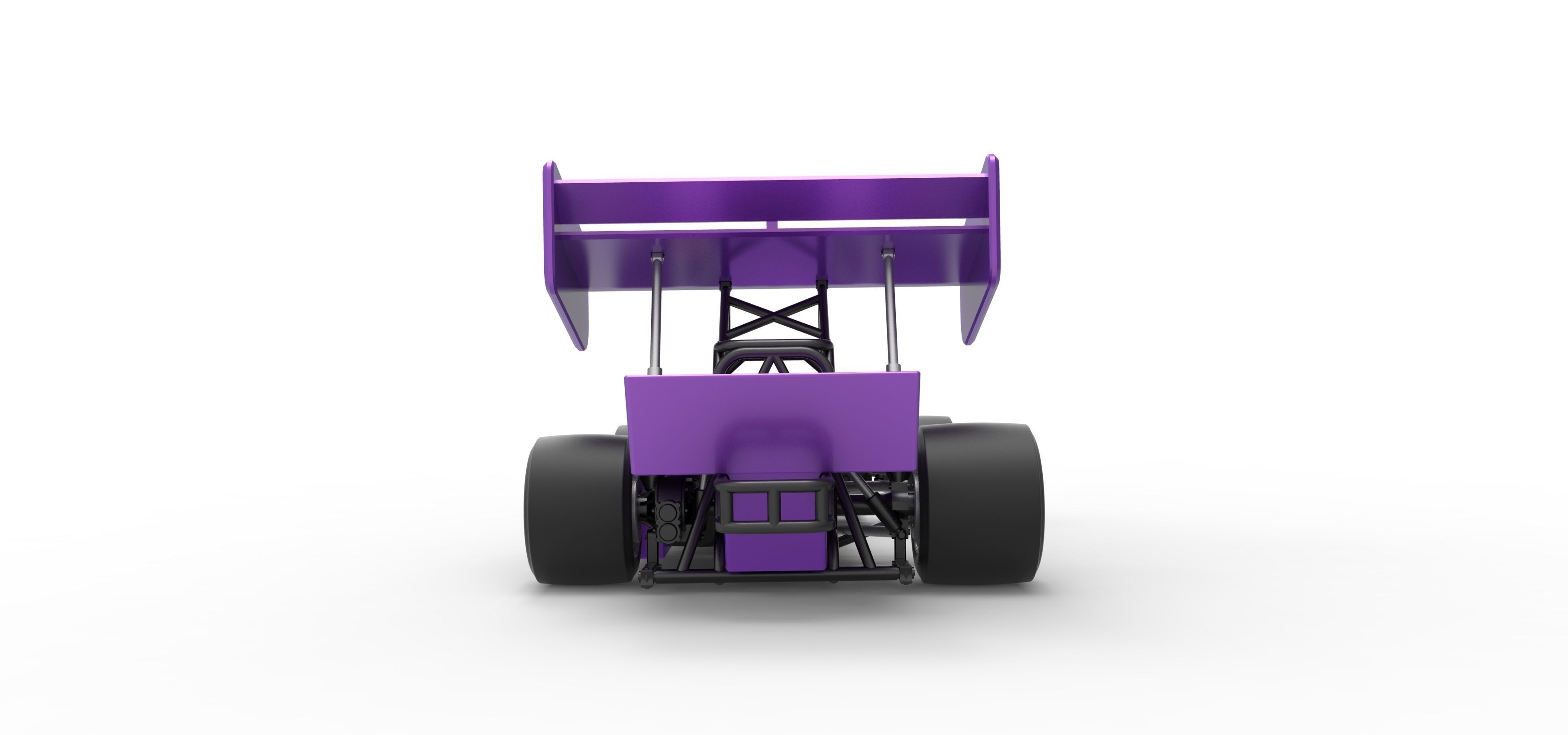 Supermodified front engine Winged race car Scale 1 to 25 3D print model_16