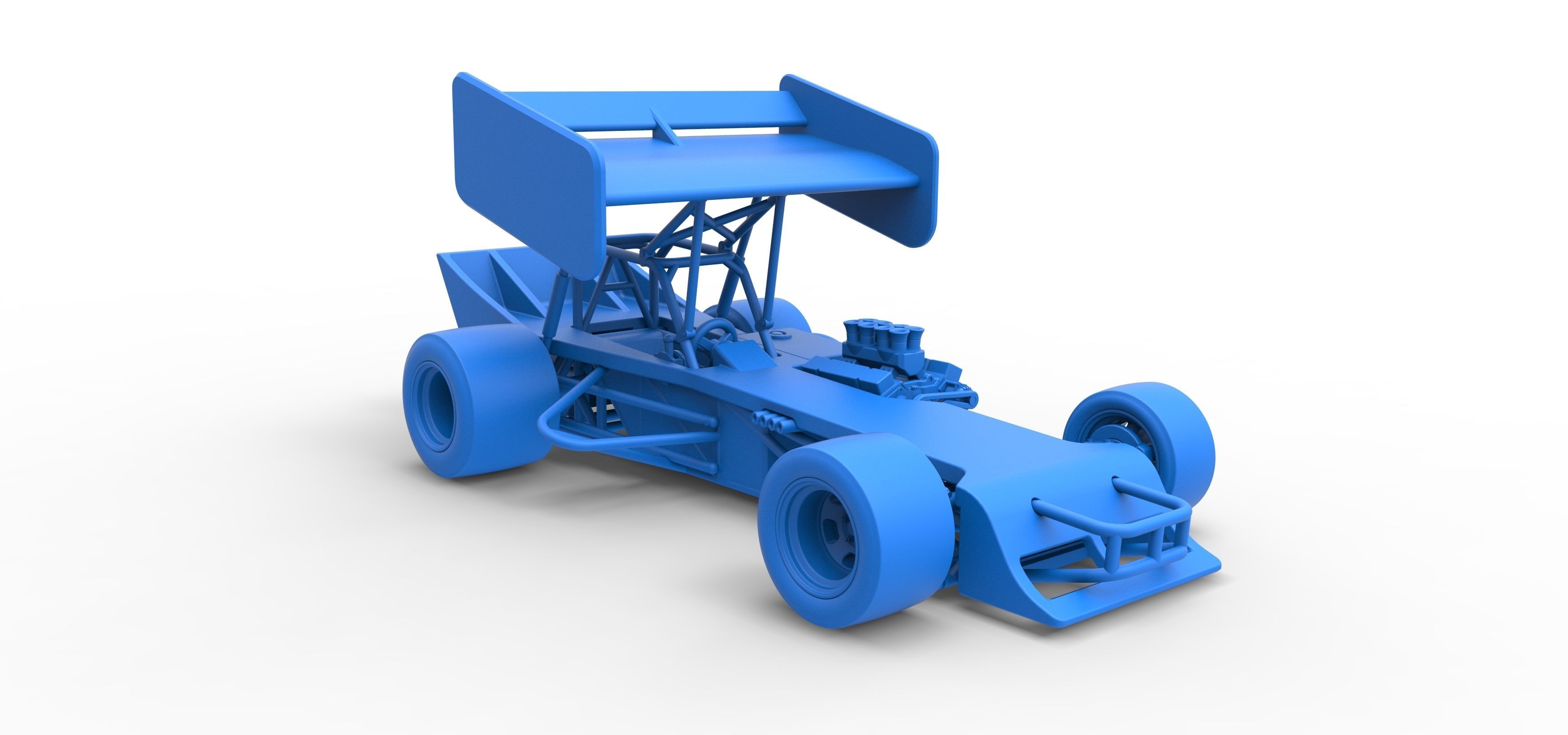 Supermodified front engine Winged race car Scale 1 to 25 3D print model_47