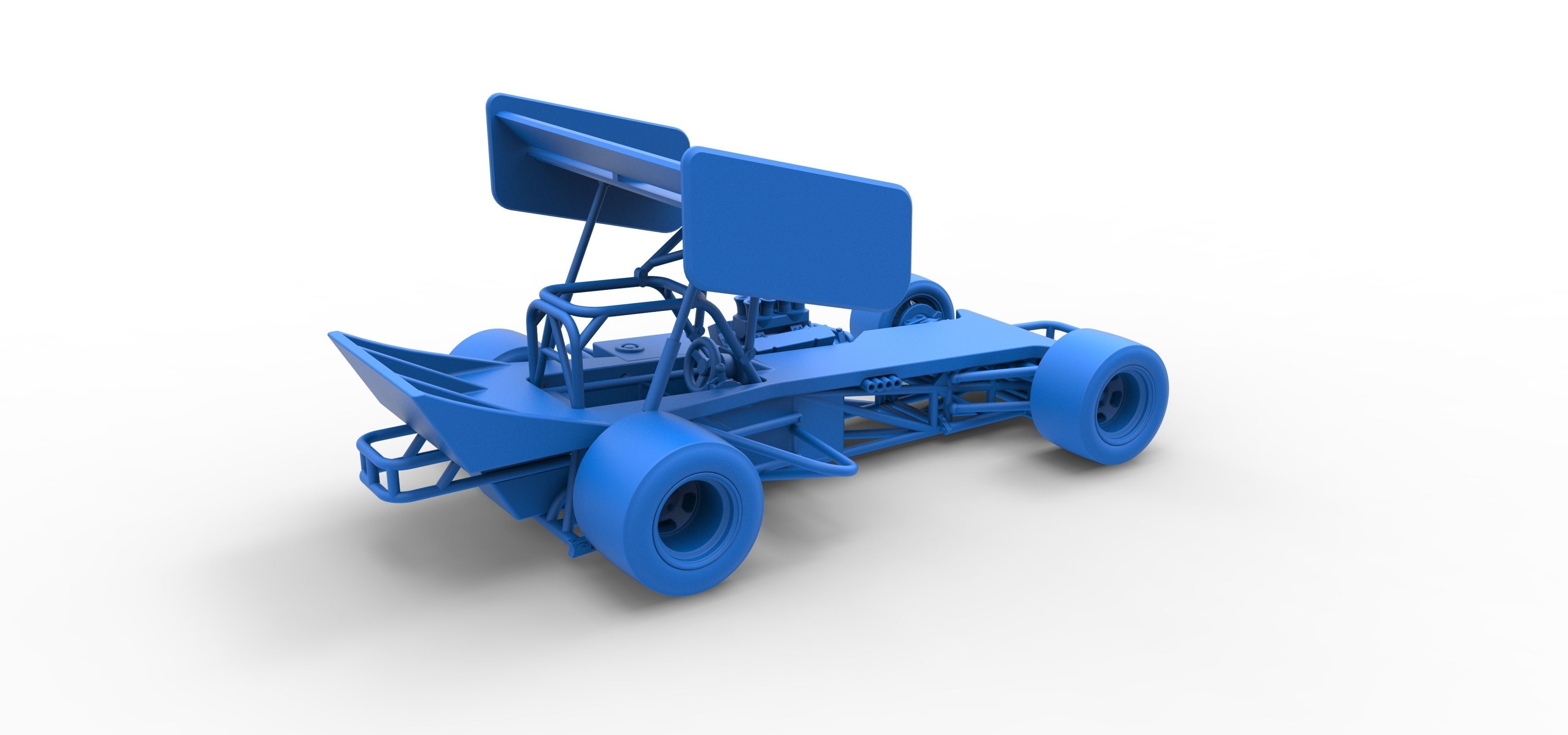 Supermodified front engine Winged race car Scale 1 to 25 3D print model_43