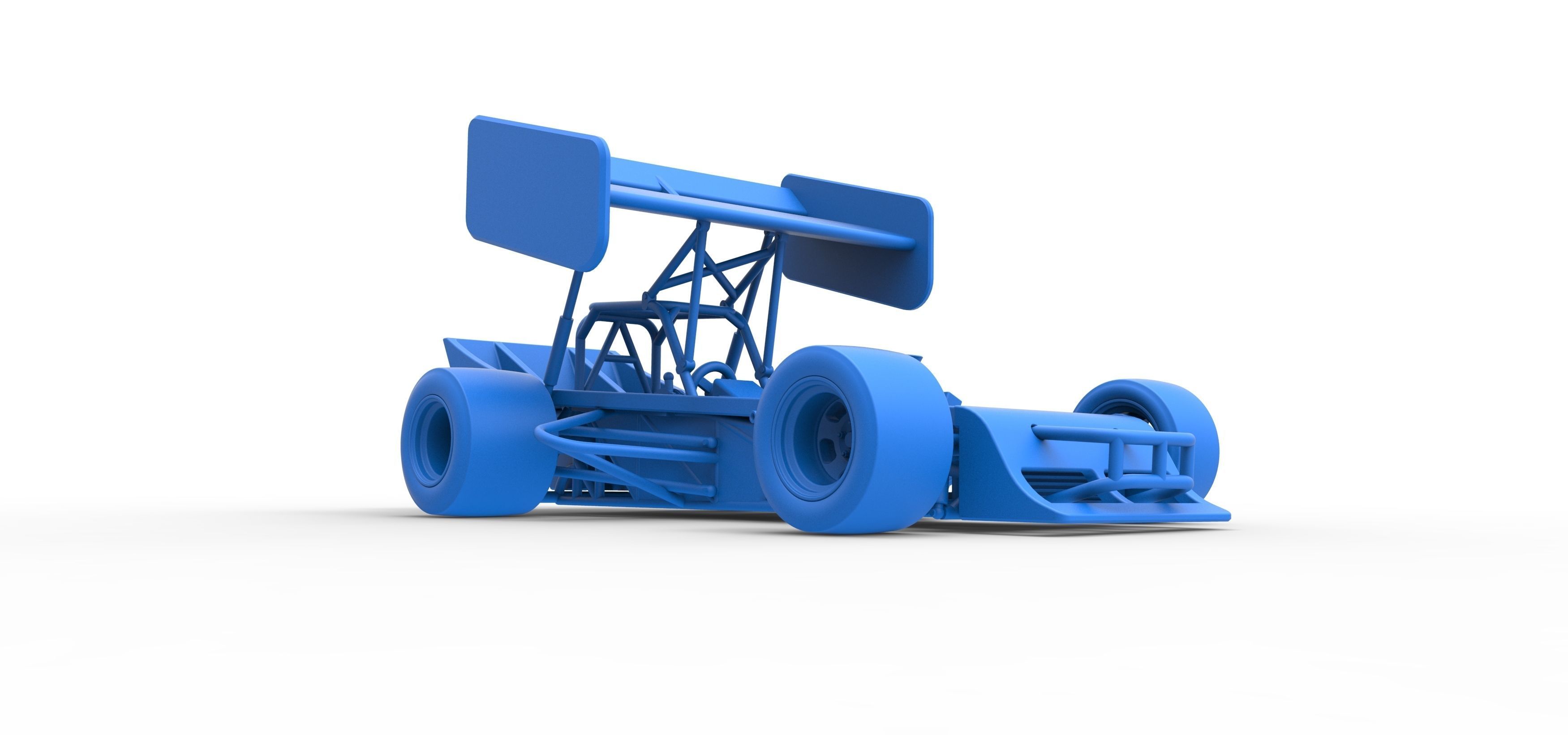 Supermodified front engine Winged race car Scale 1 to 25 3D print model_48