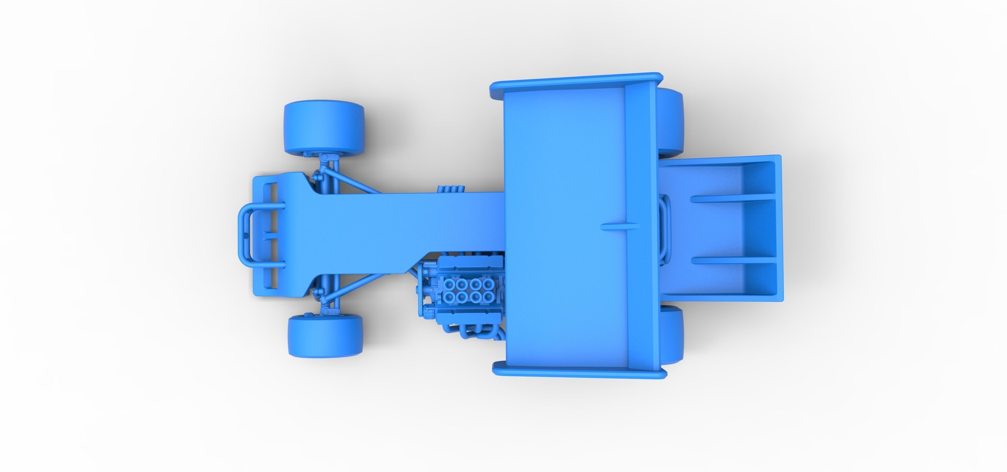 Supermodified front engine Winged race car Scale 1 to 25 3D print model_36
