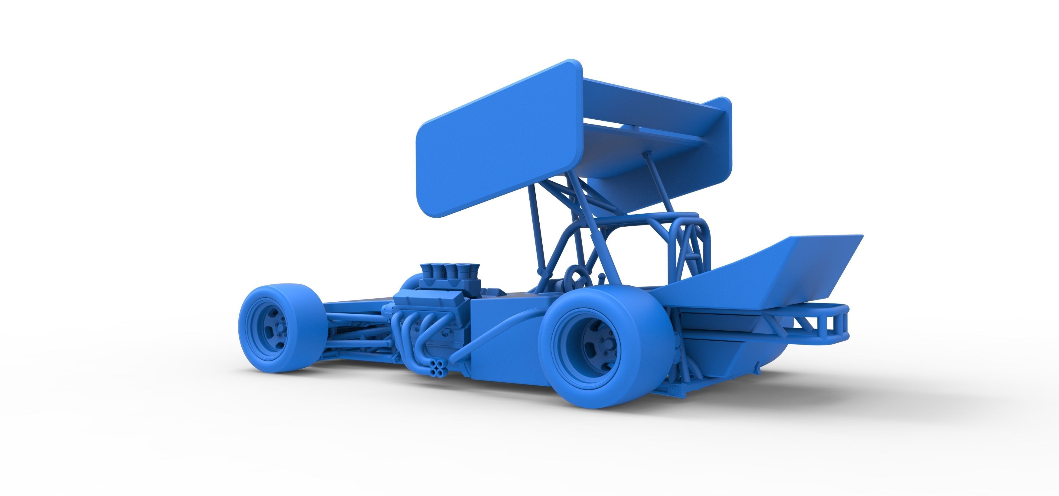 Supermodified front engine Winged race car Scale 1 to 25 3D print model_38