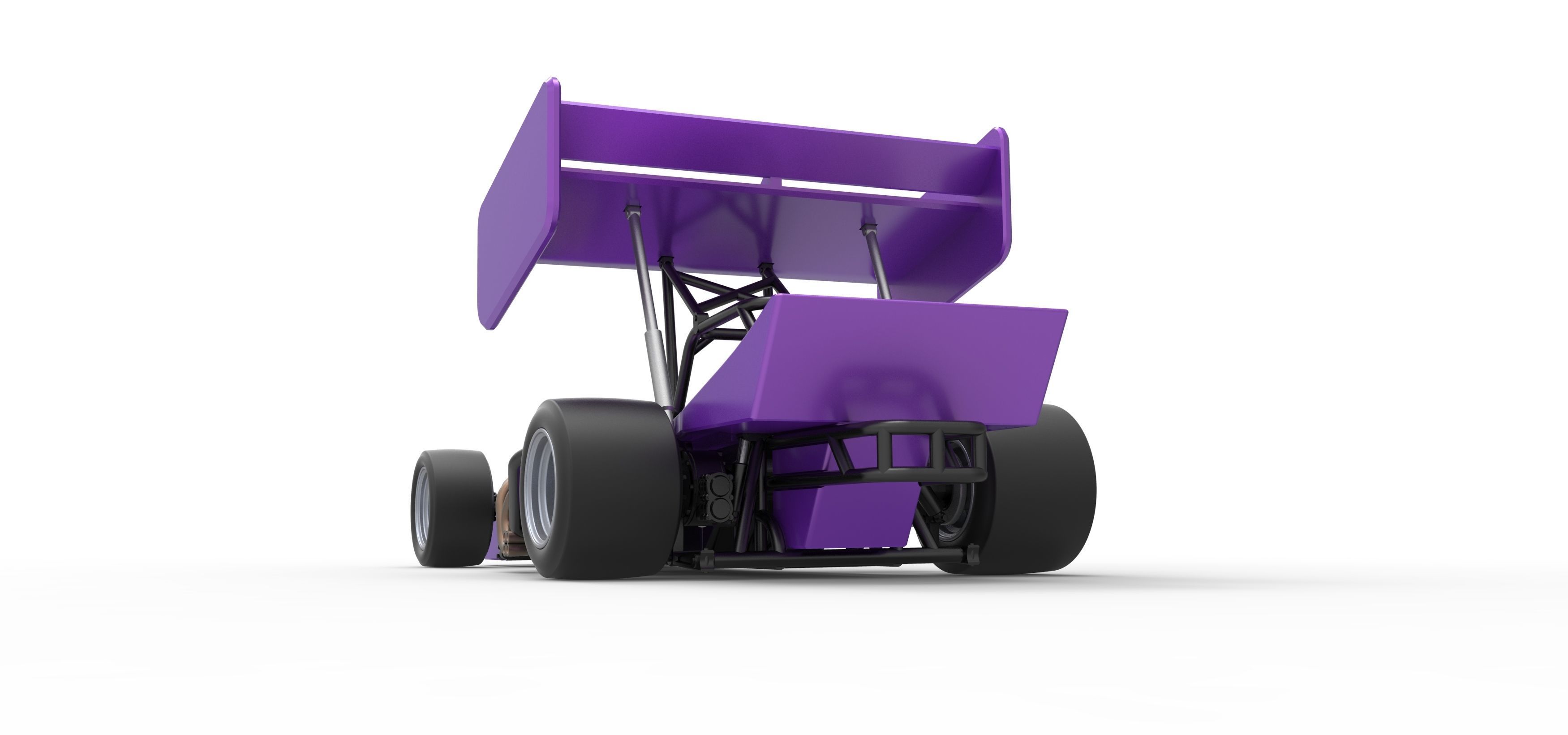 Supermodified front engine Winged race car Scale 1 to 25 3D print model_15
