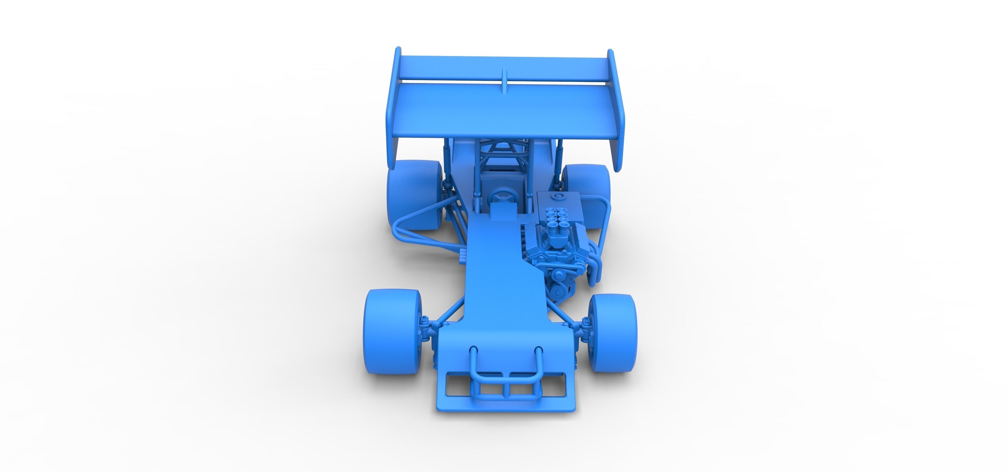 Supermodified front engine Winged race car Scale 1 to 25 3D print model_33