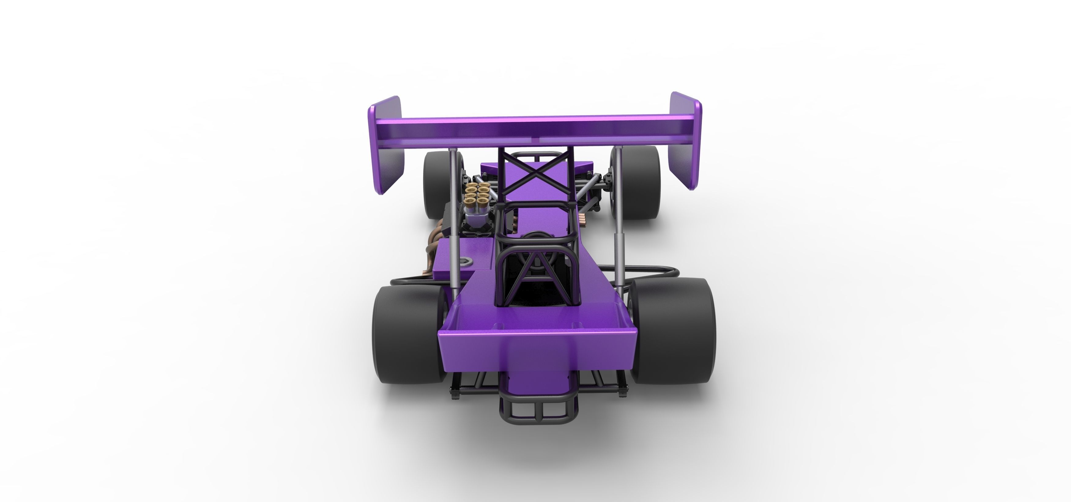 Supermodified front engine Winged race car Scale 1 to 25 3D print model_17