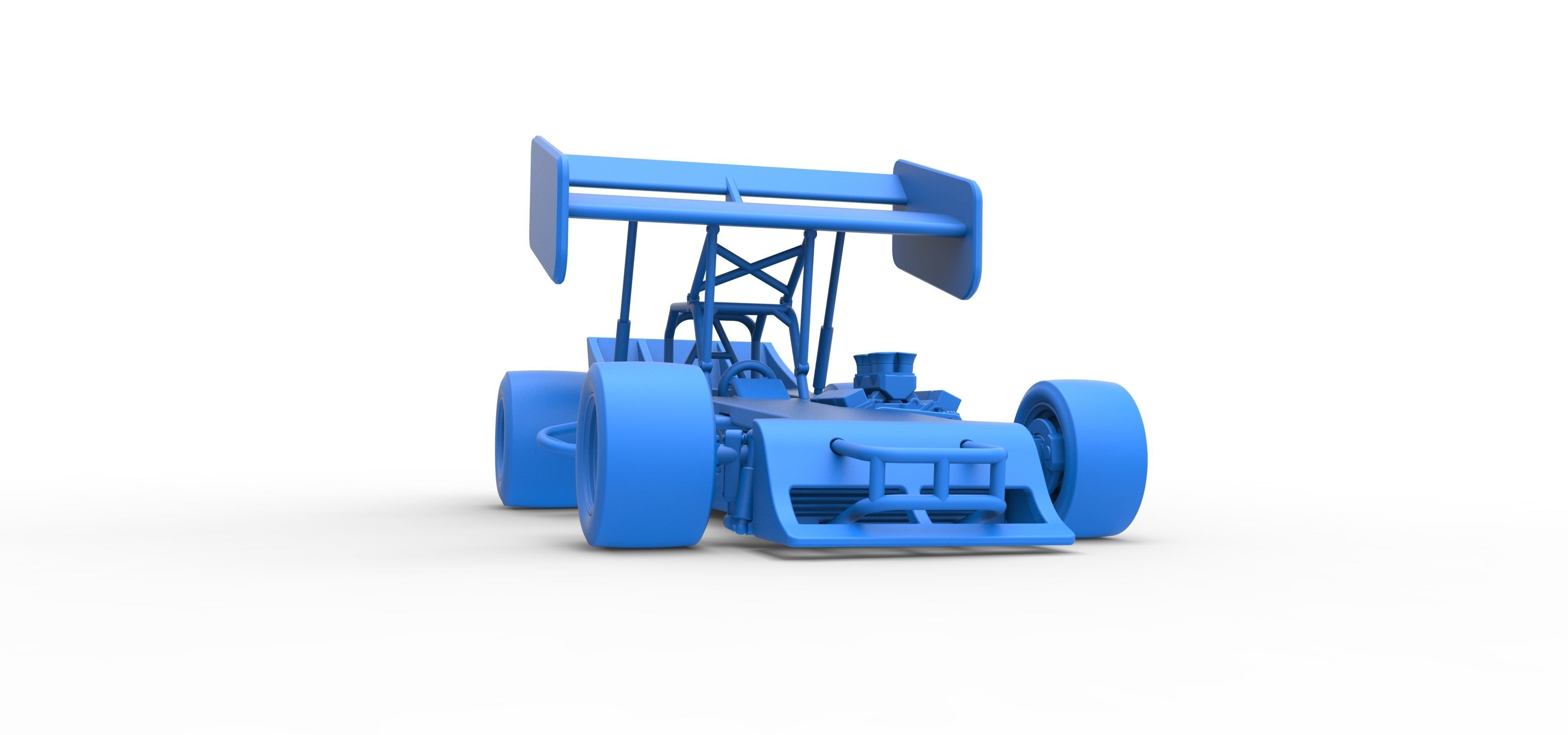 Supermodified front engine Winged race car Scale 1 to 25 3D print model_50