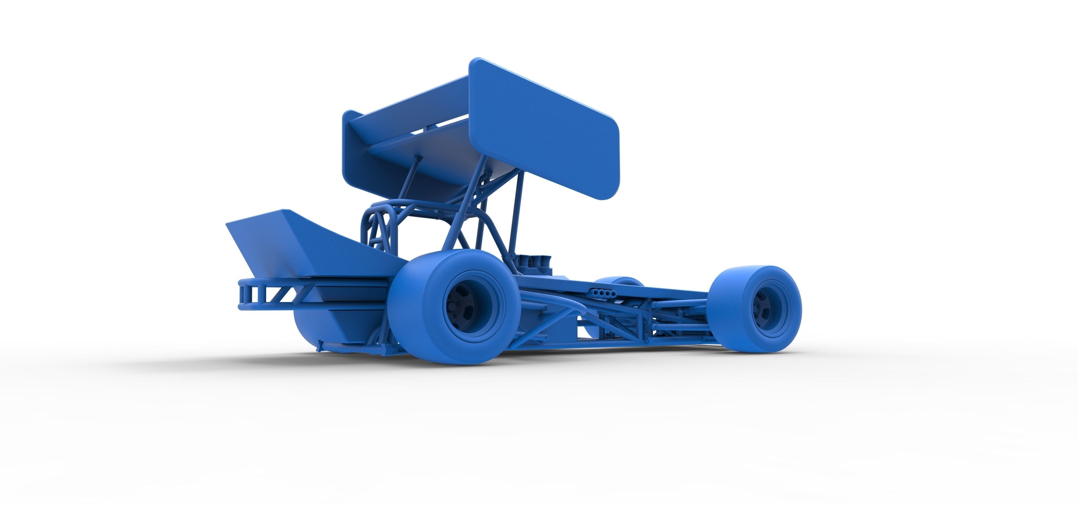 Supermodified front engine Winged race car Scale 1 to 25 3D print model_44