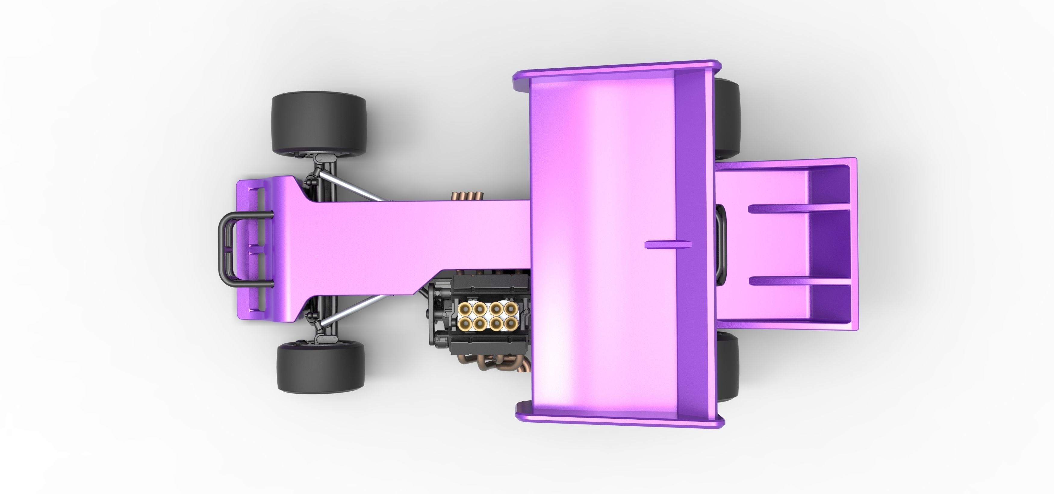Supermodified front engine Winged race car Scale 1 to 25 3D print model_11