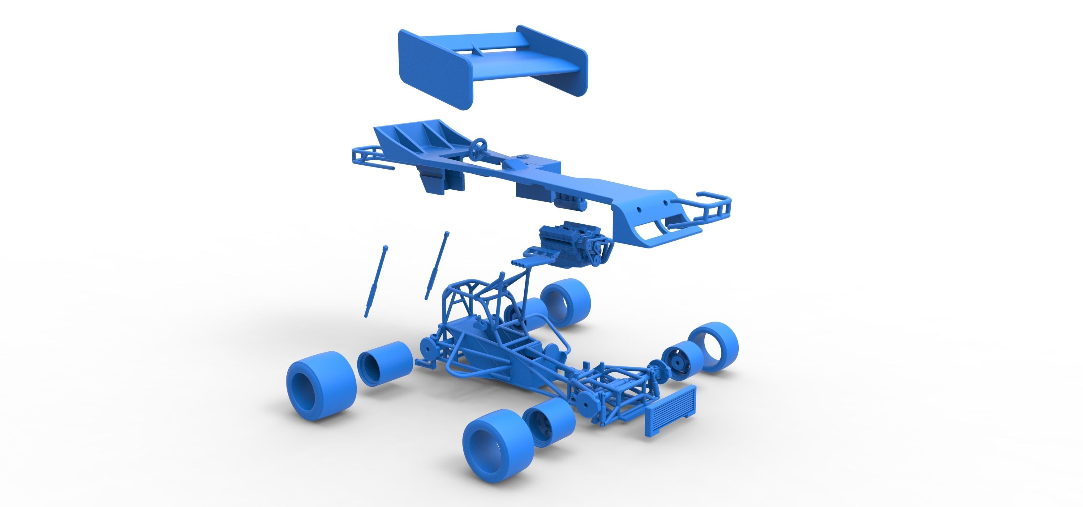 Supermodified front engine Winged race car Scale 1 to 25 3D print model_61