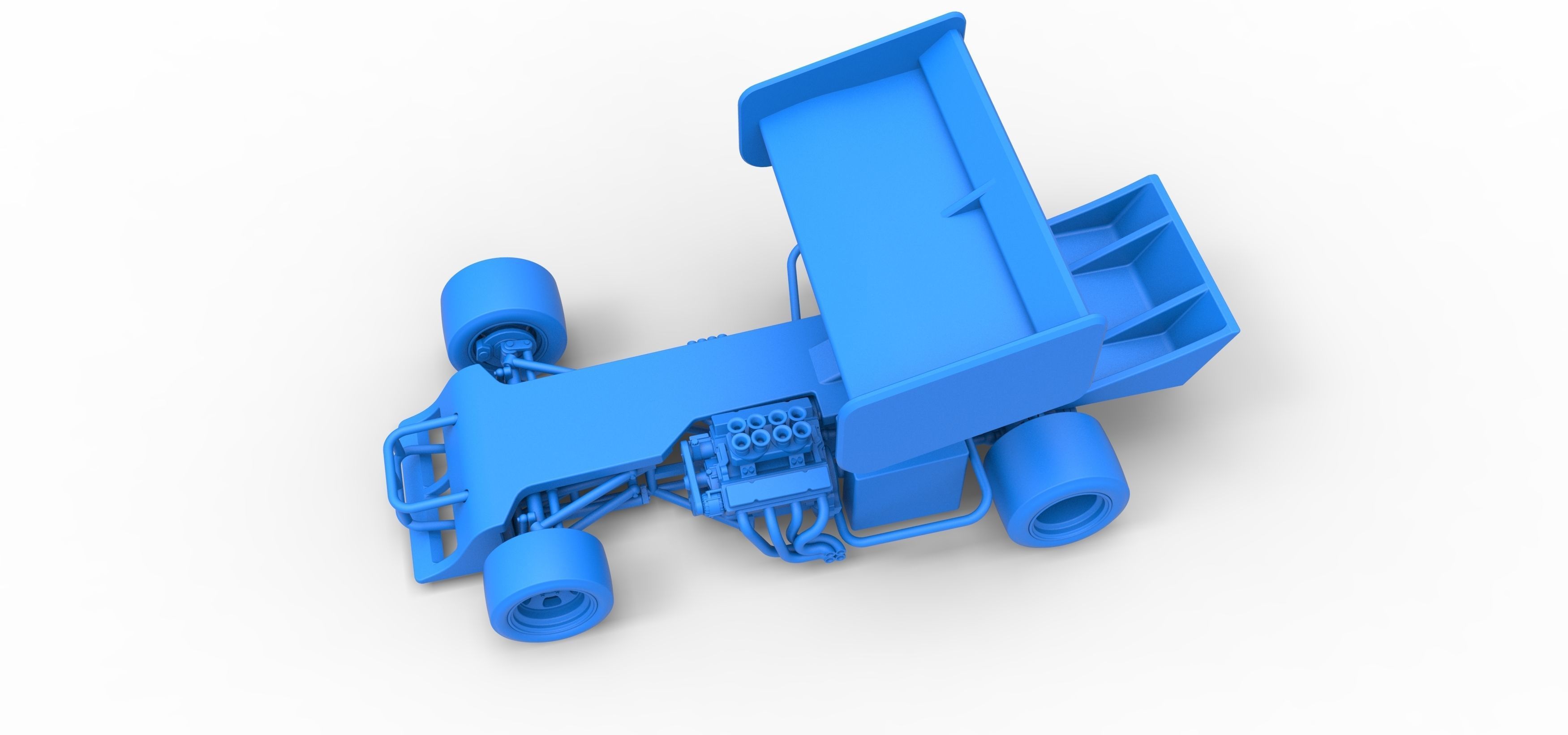Supermodified front engine Winged race car Scale 1 to 25 3D print model_29