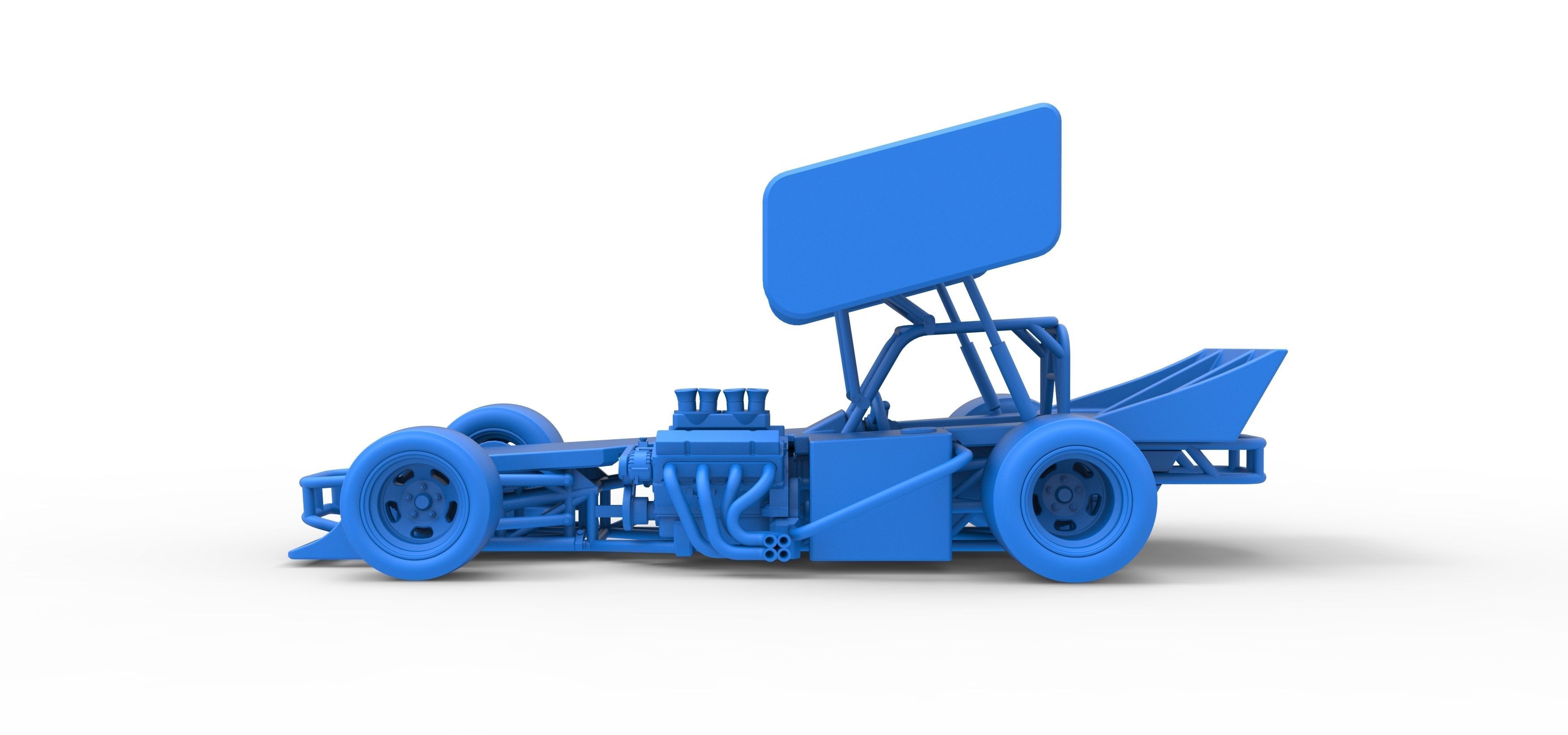 Supermodified front engine Winged race car Scale 1 to 25 3D print model_34