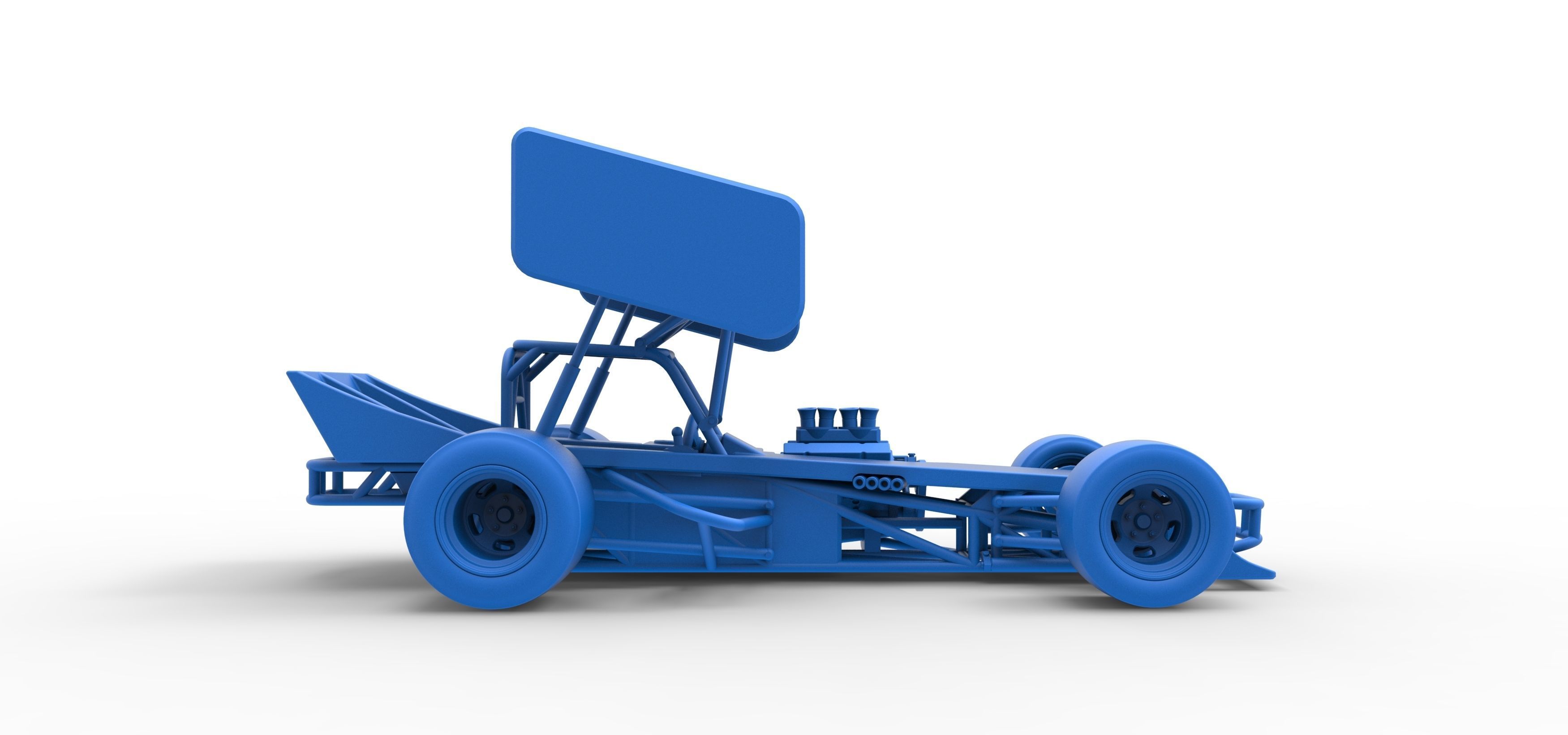 Supermodified front engine Winged race car Scale 1 to 25 3D print model_45