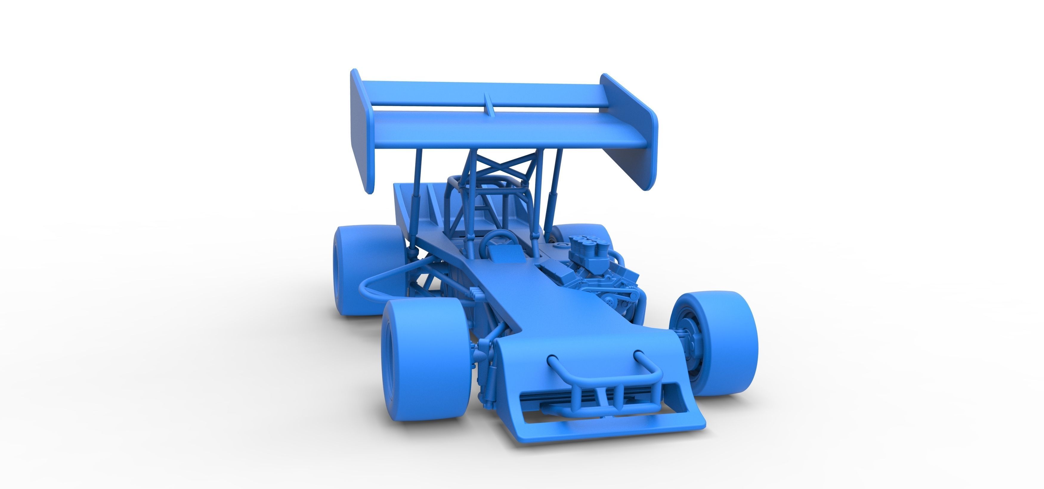 Supermodified front engine Winged race car Scale 1 to 25 3D print model_49