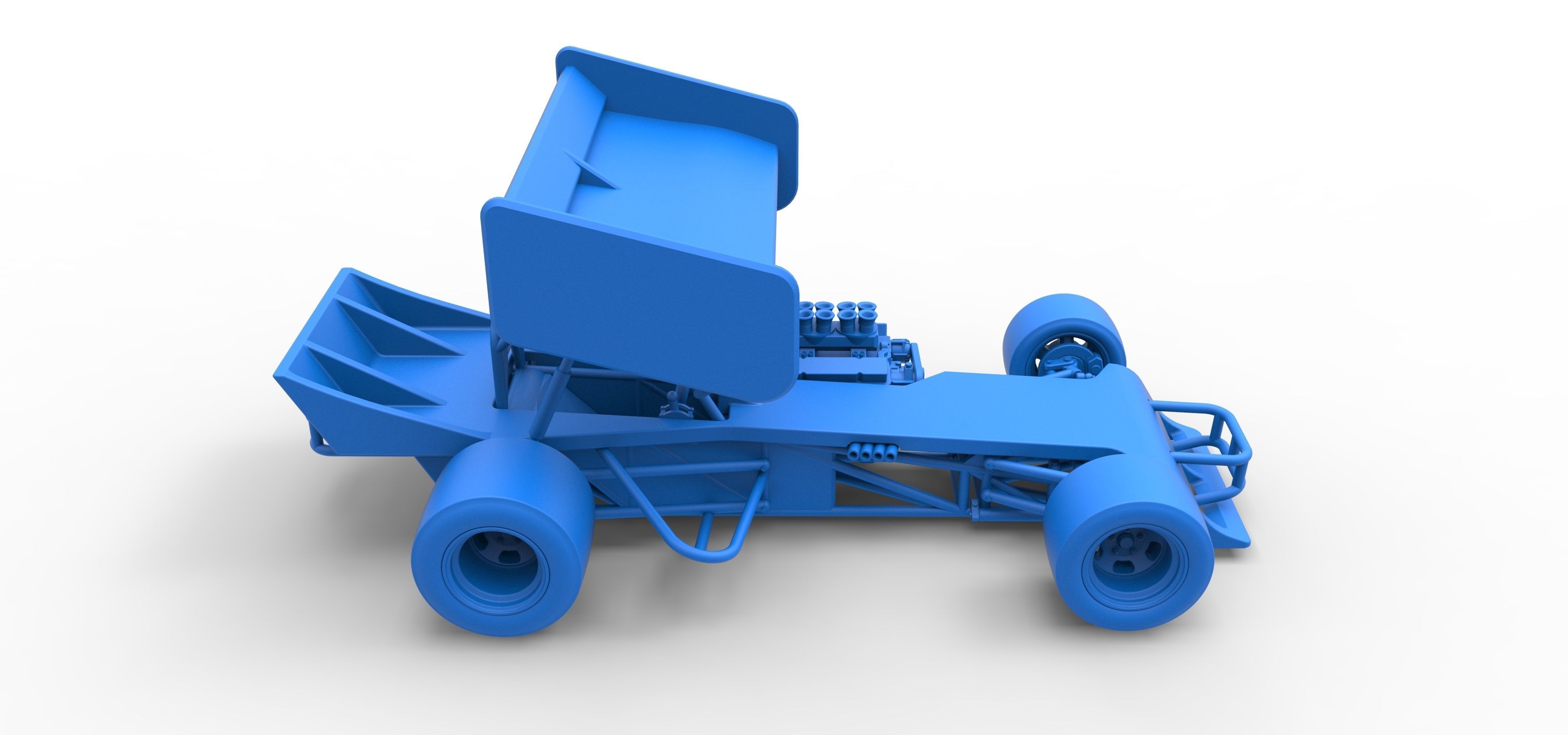 Supermodified front engine Winged race car Scale 1 to 25 3D print model_46